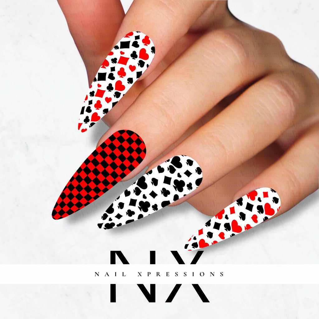 Poker Face Nail Decals | Nail Art Water Transfer | Nail Wraps