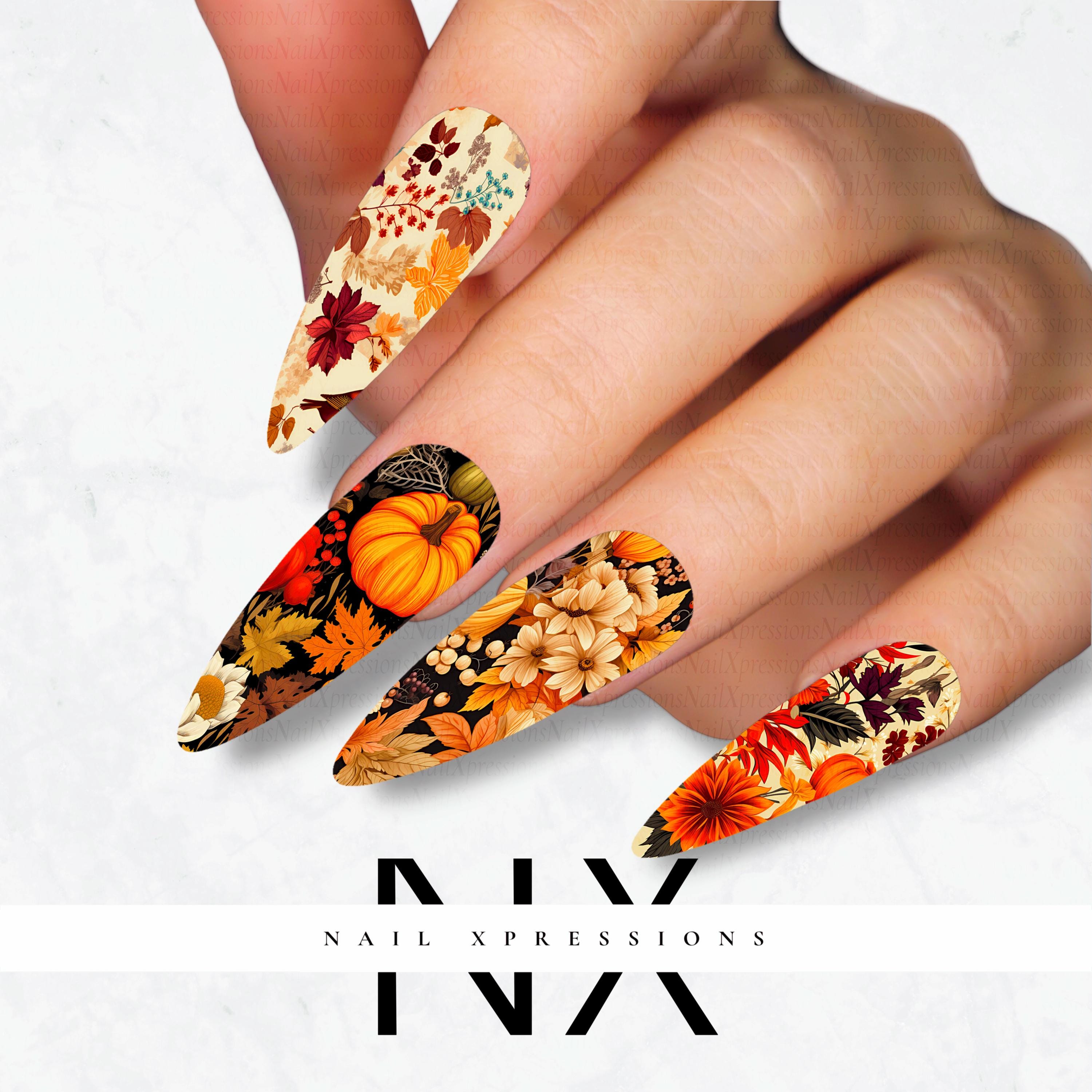 Fall Vibe Nail Decals | Nail Art Water Transfer | Nail Wraps