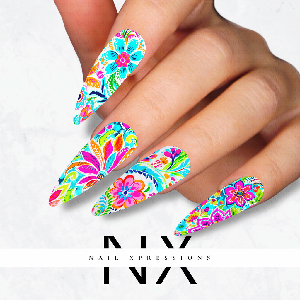 Paisley Bandana Nail Decals | Nail Art Water Transfer | Nail Wraps