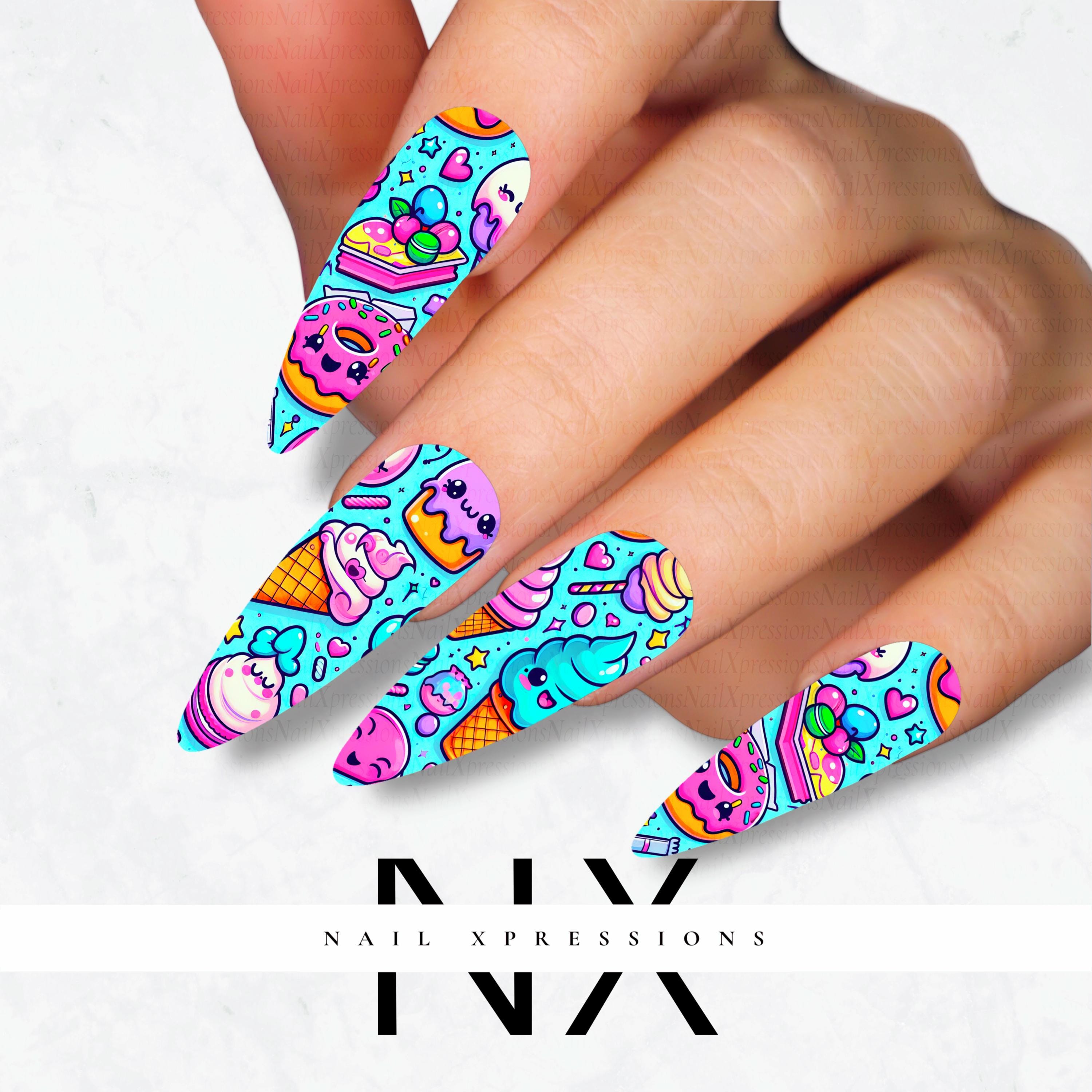 Kawaii Treats Nail Water Decals | Nail Art Water Transfer | Nail Wraps