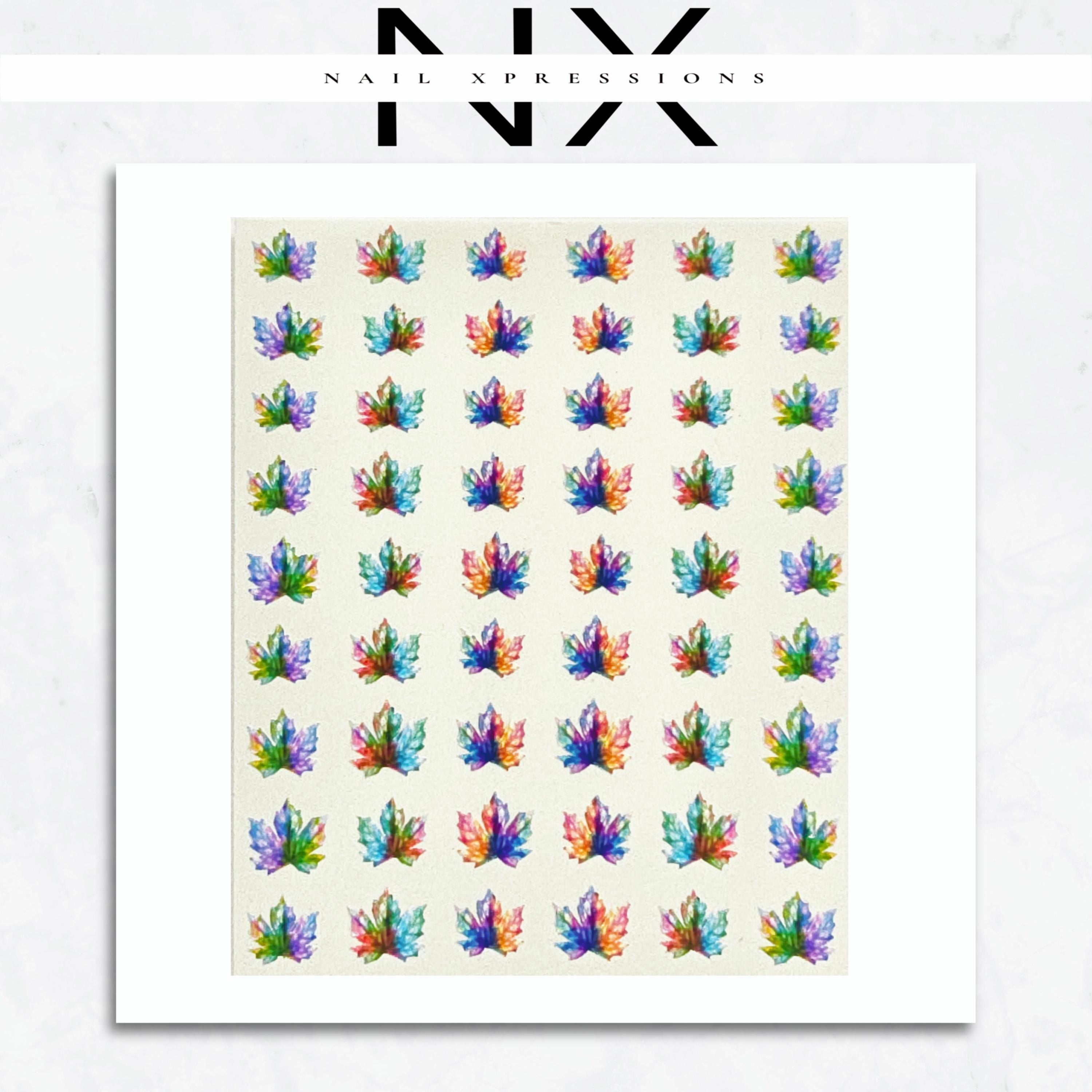 Fall Leaves Iridescent Colors Sticker | Pumpkin Fall Decals | Nail Art Decorations