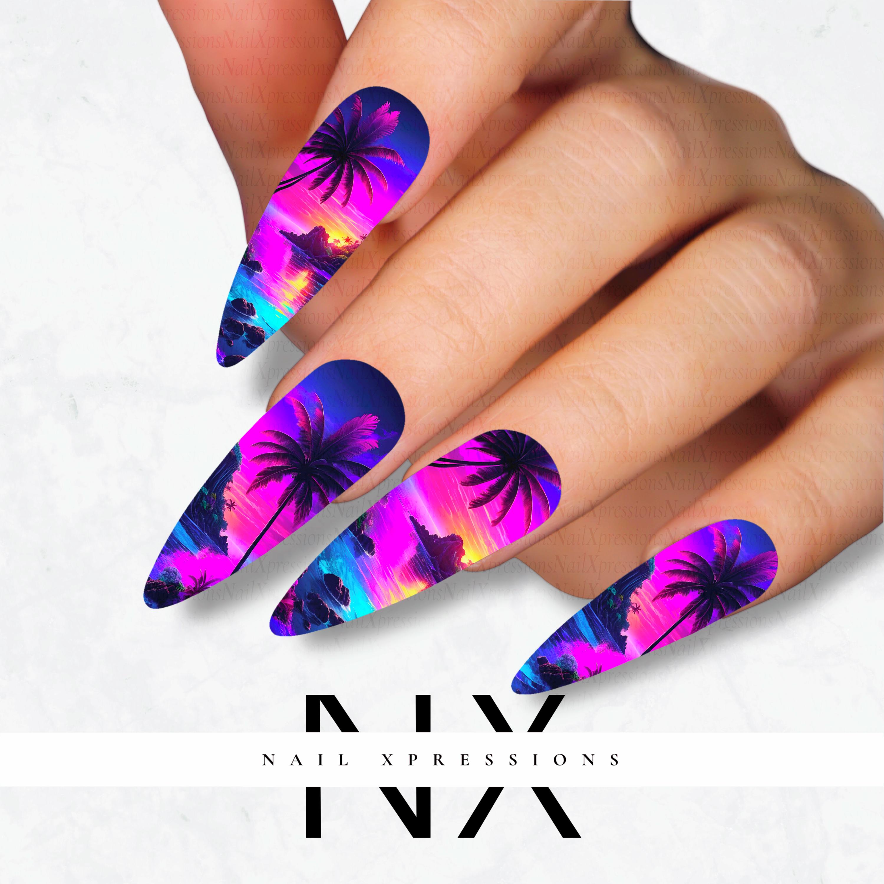 Tropical Paradise Nail Decals | Nail Art Water Transfer | Nail Wraps