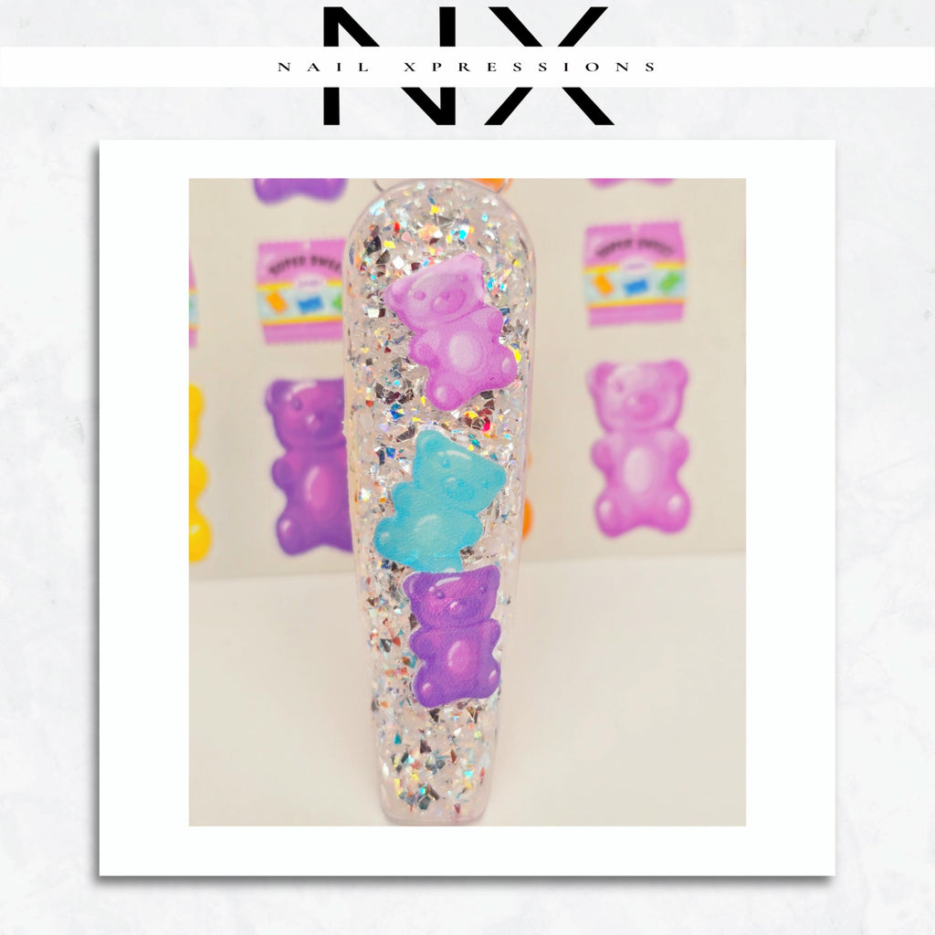 Gummy Bear Candy Nail Stickers | Nail Decals | Nail Art Decorations