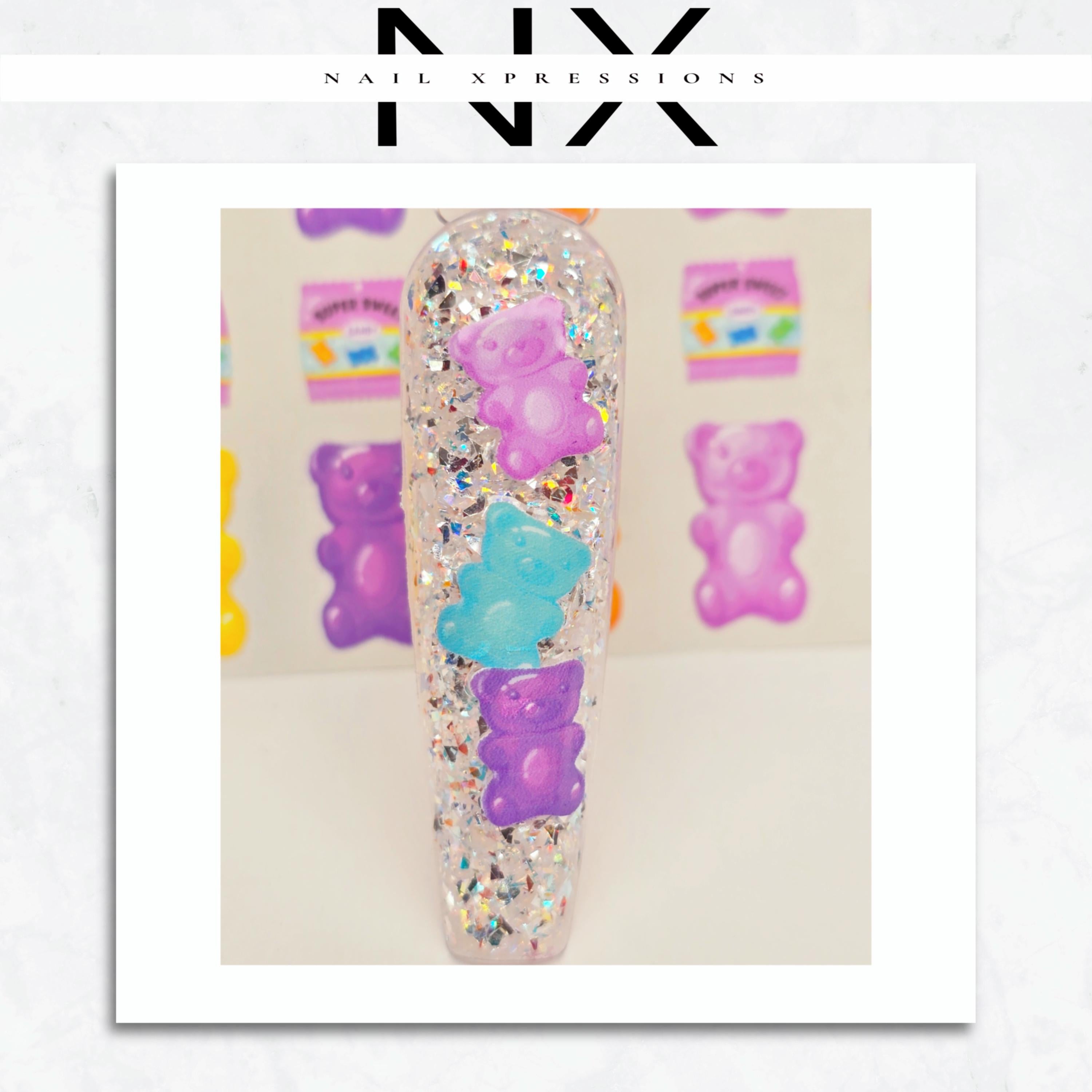 Gummy Bear Candy Nail Stickers | Nail Decals | Nail Art Decorations