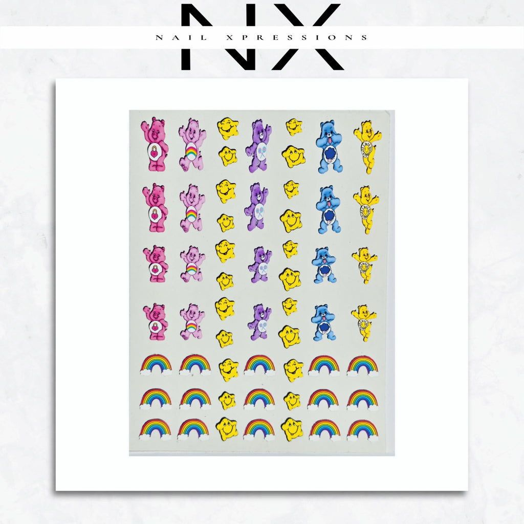 90’s Cartoon Bears Nail Stickers | Water Nail Decals | Nail Art Decoration