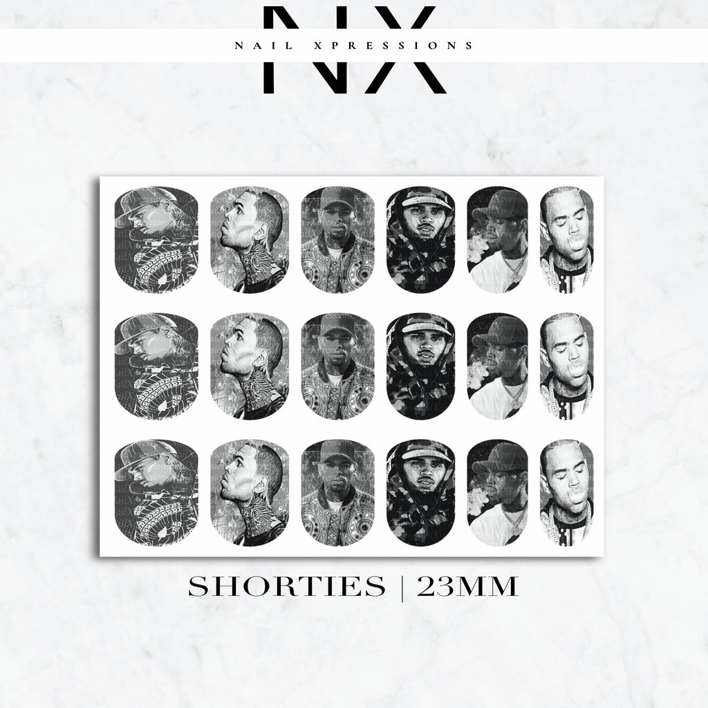 Monochrome C. Brown Nail Decals | Nail Art Water Transfer | Nail Wraps