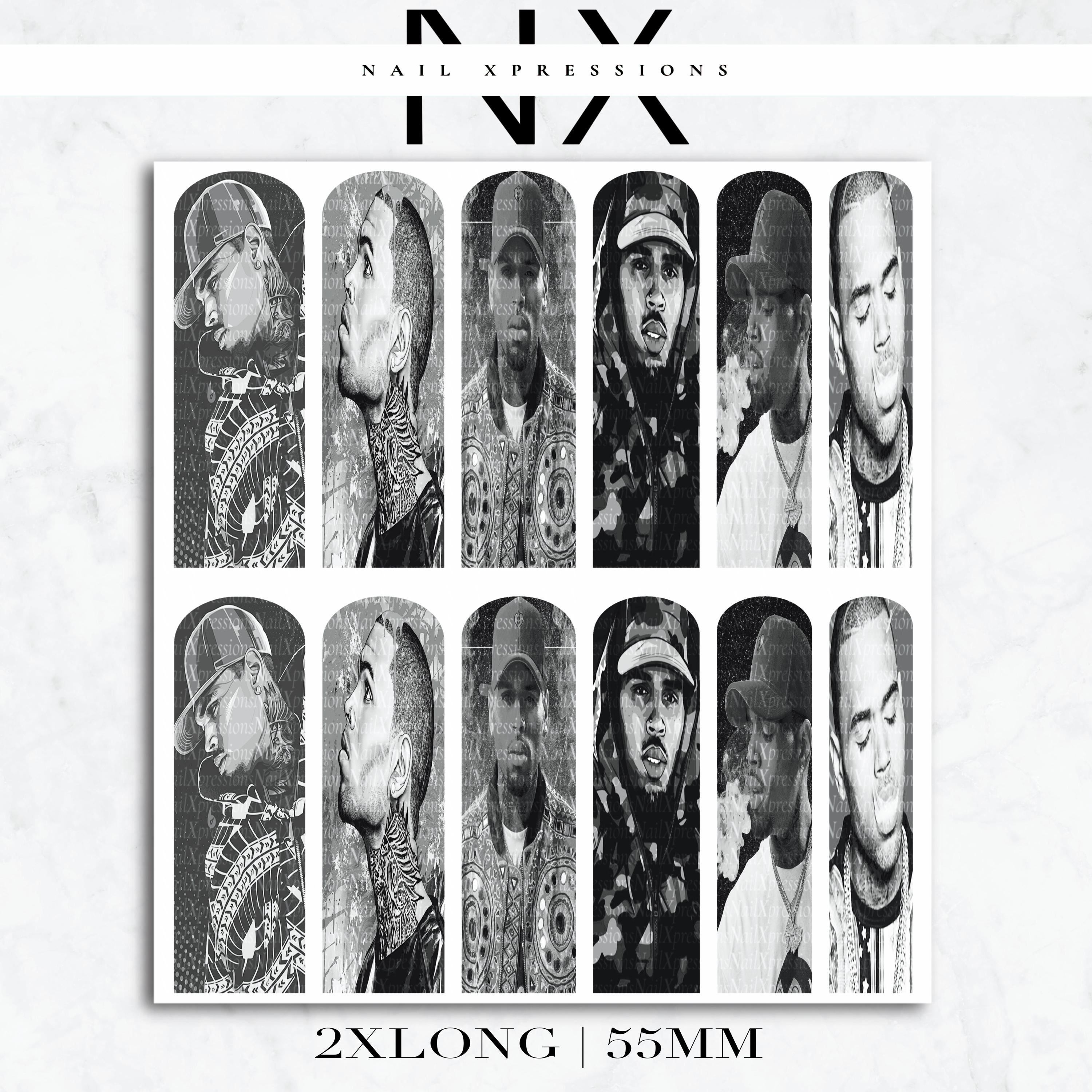 Monochrome C. Brown Nail Decals | Nail Art Water Transfer | Nail Wraps