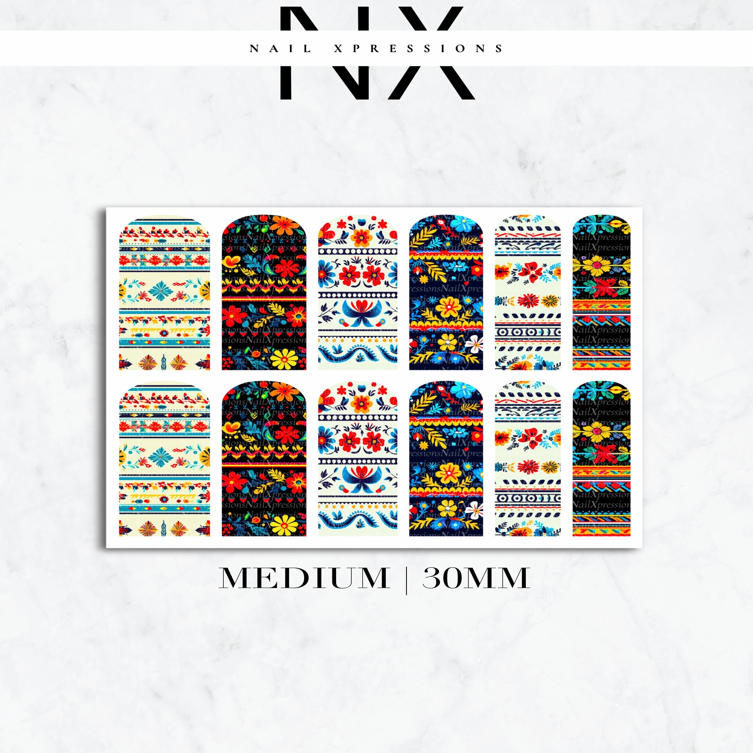 Cinco de Mayo Mexico Nail Decals | Nail Art Water Transfer | Nail Wraps