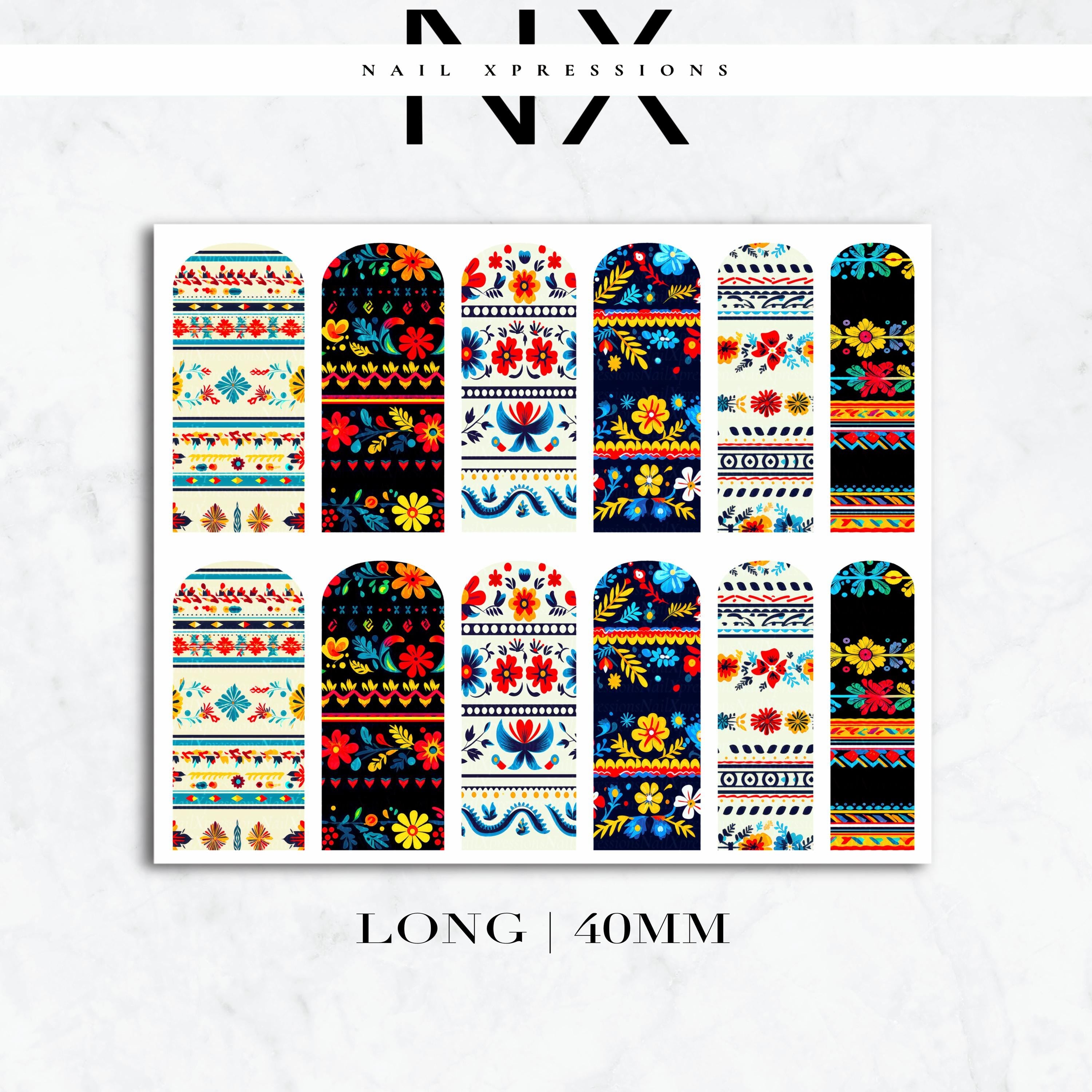 Cinco de Mayo Mexico Nail Decals | Nail Art Water Transfer | Nail Wraps