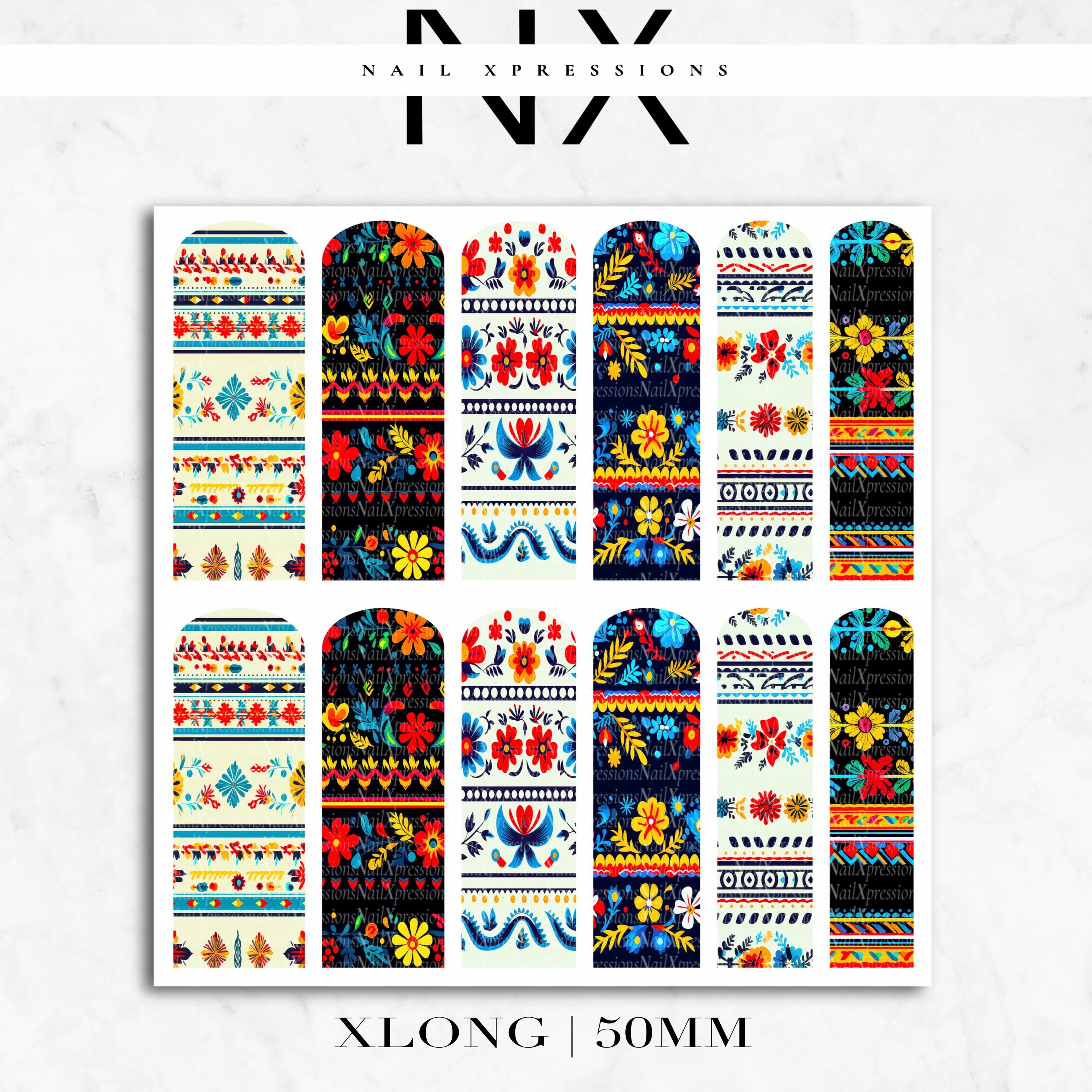 Cinco de Mayo Mexico Nail Decals | Nail Art Water Transfer | Nail Wraps