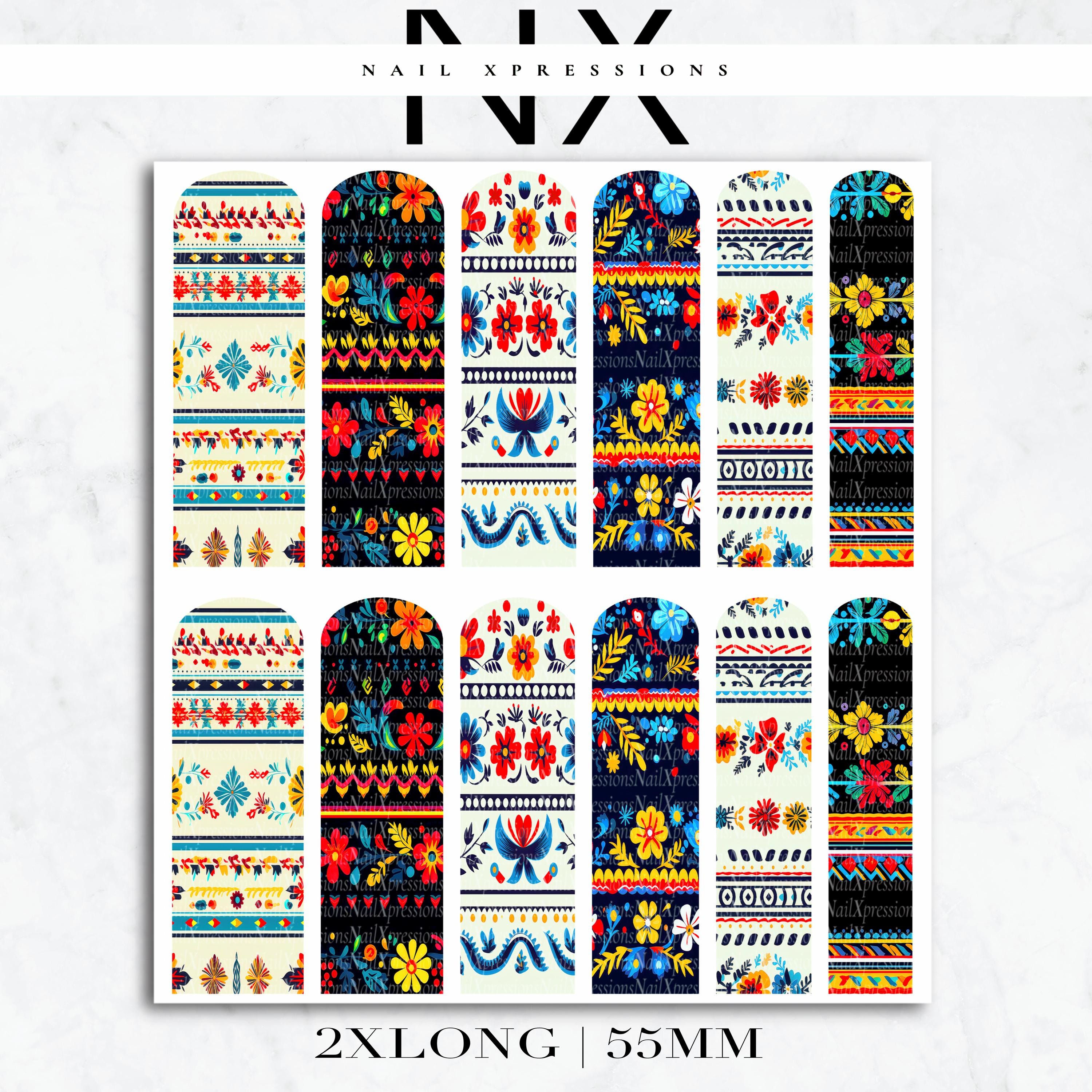 Cinco de Mayo Mexico Nail Decals | Nail Art Water Transfer | Nail Wraps