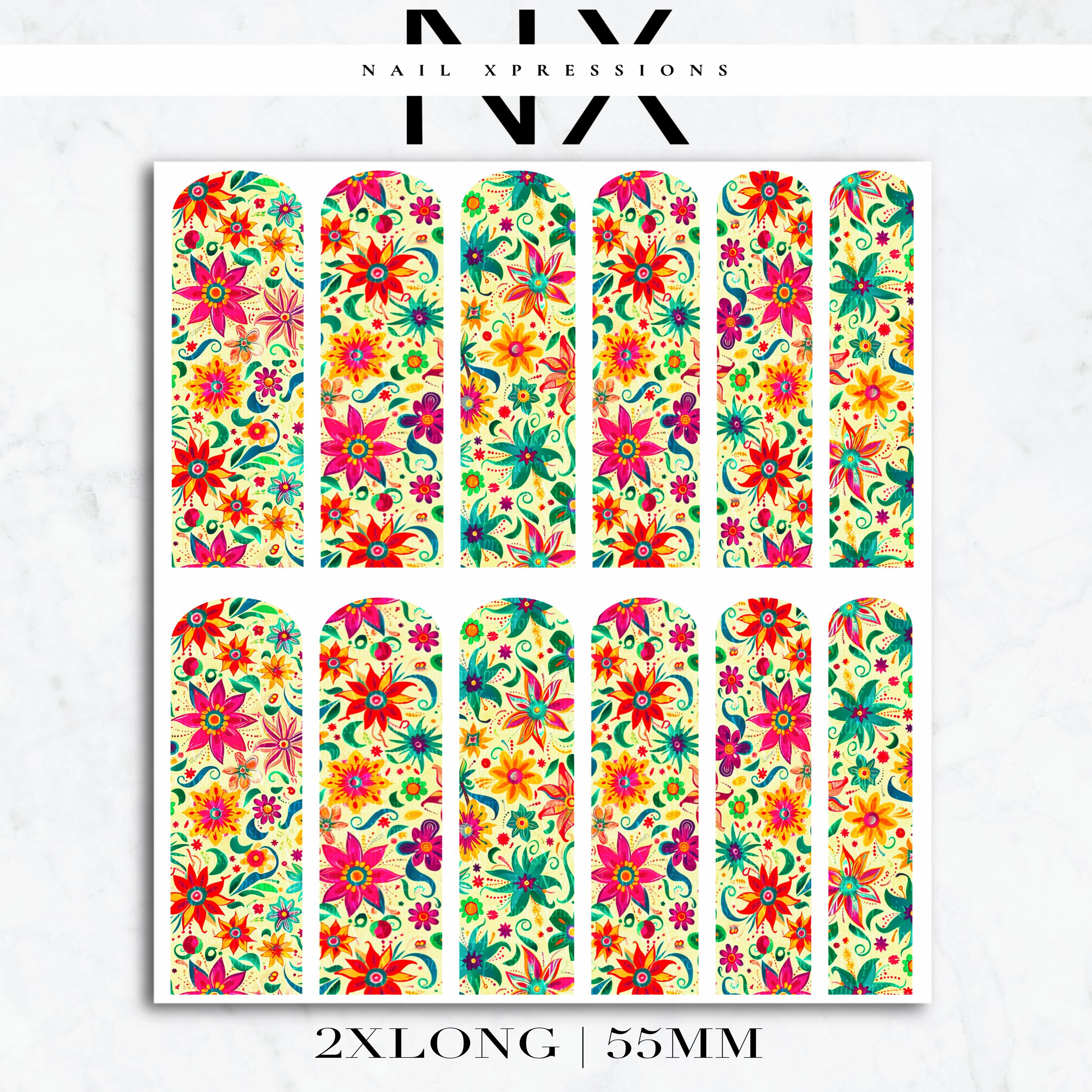 Fiesta Floral Mexico Nail Decals | Nail Art Water Transfer | Nail Wraps