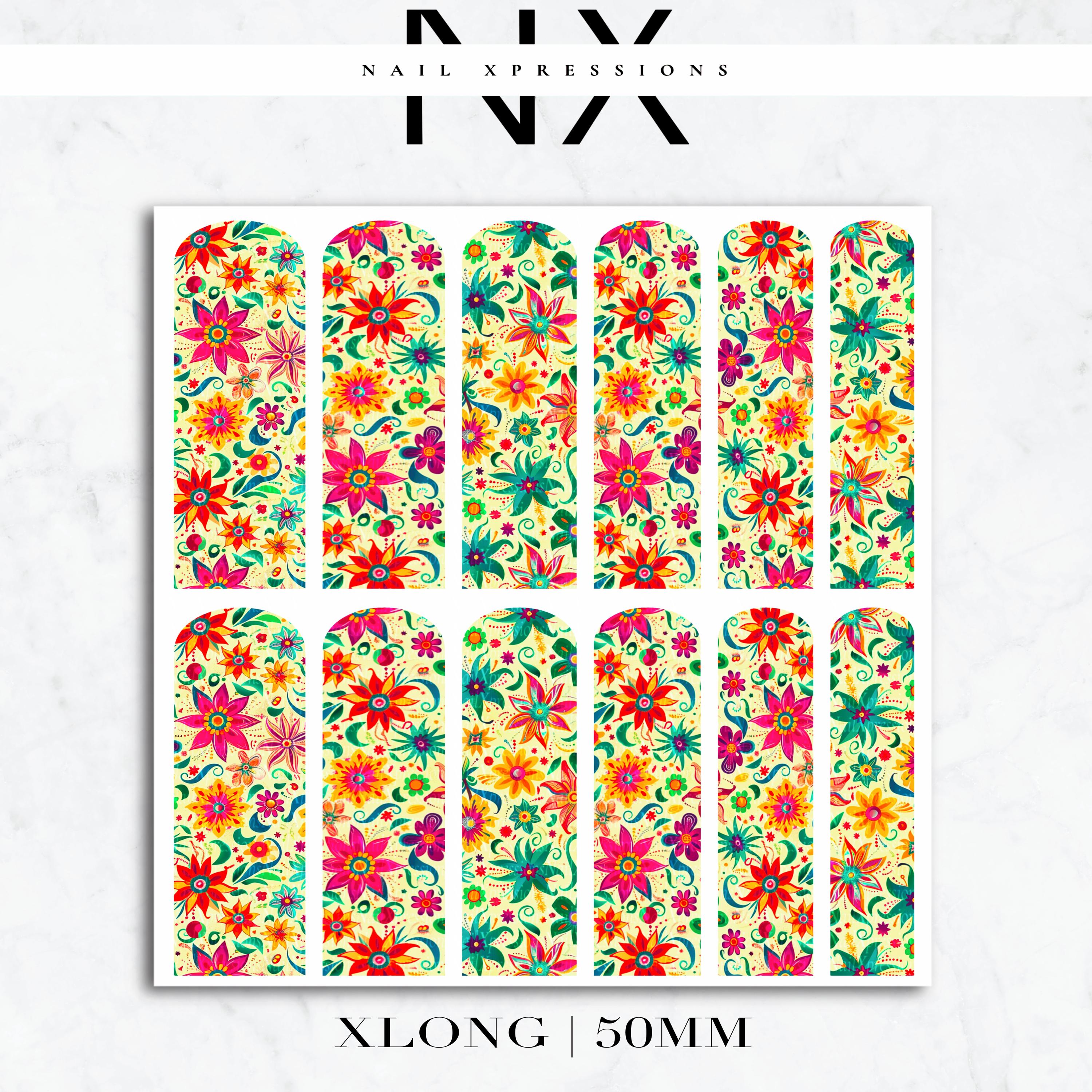 Fiesta Floral Mexico Nail Decals | Nail Art Water Transfer | Nail Wraps