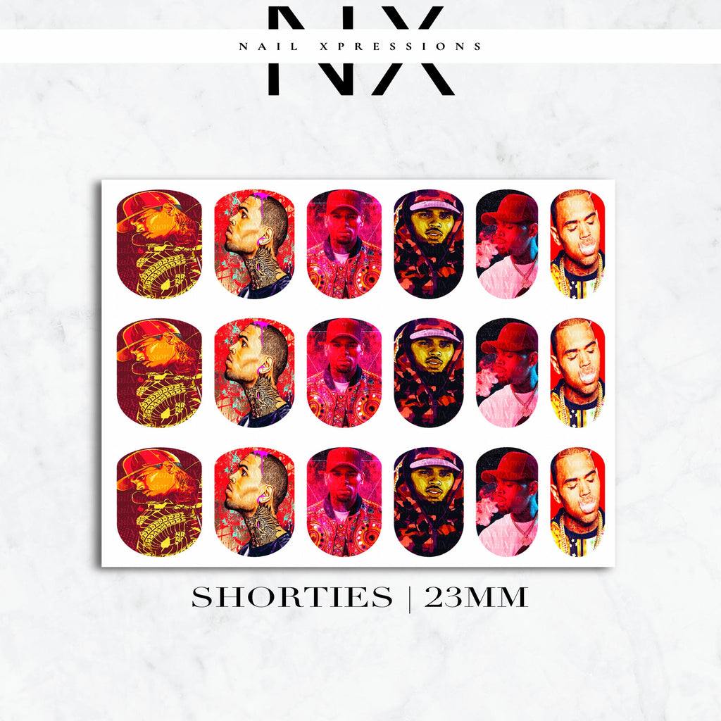 Chris B. Breezy Nail Decals | Nail Art Water Transfer | Nail Wraps