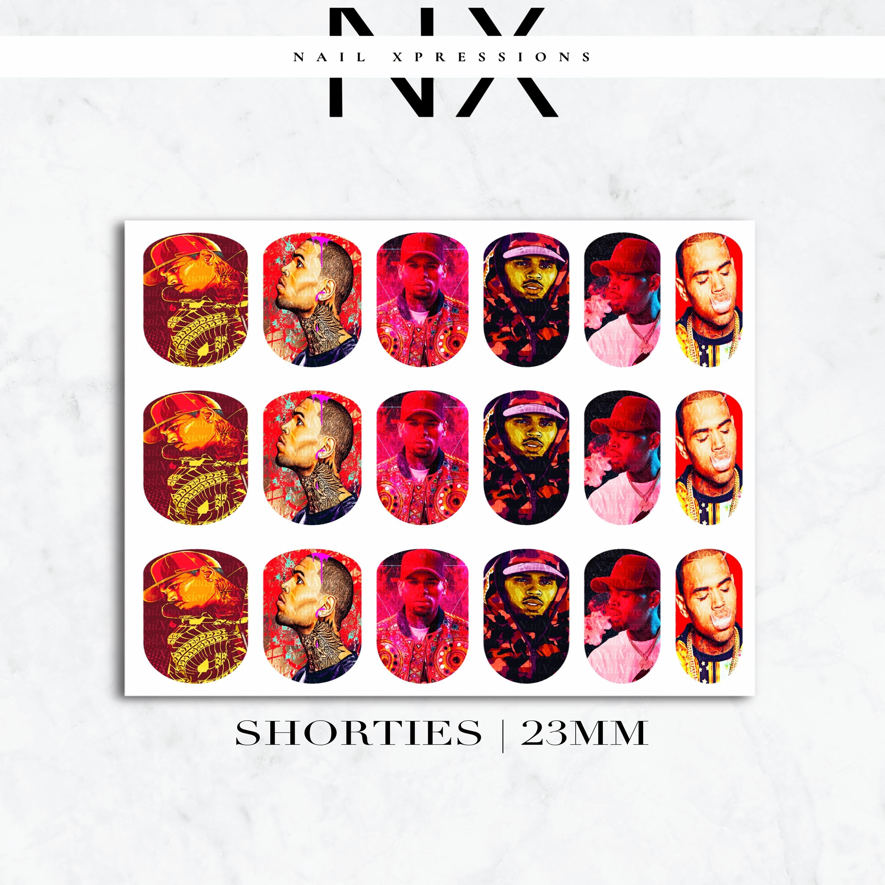 Chris B. Breezy Nail Decals | Nail Art Water Transfer | Nail Wraps