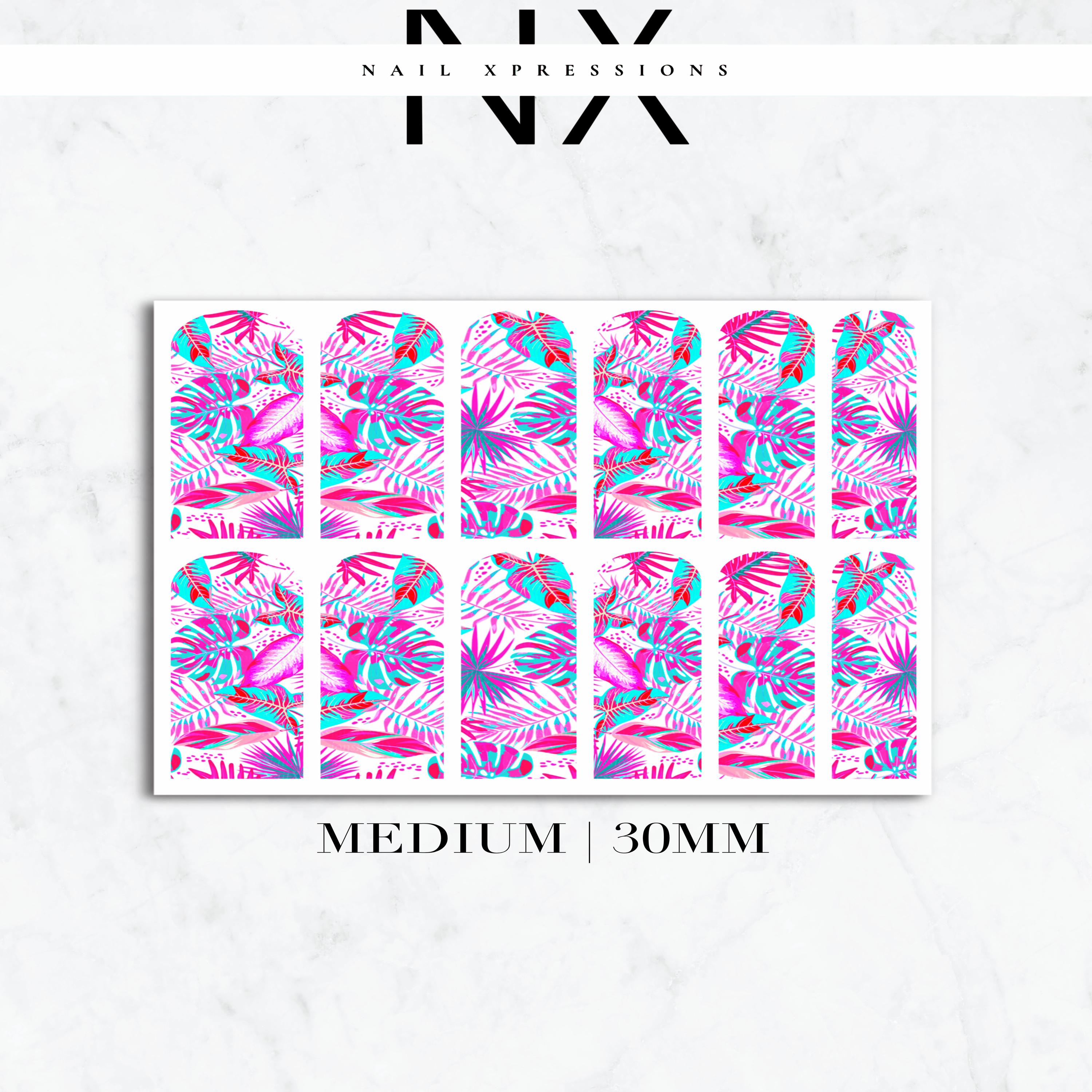 Pink Tropical Paradise Nail Decals | Nail Art Water Transfer | Nail Wraps