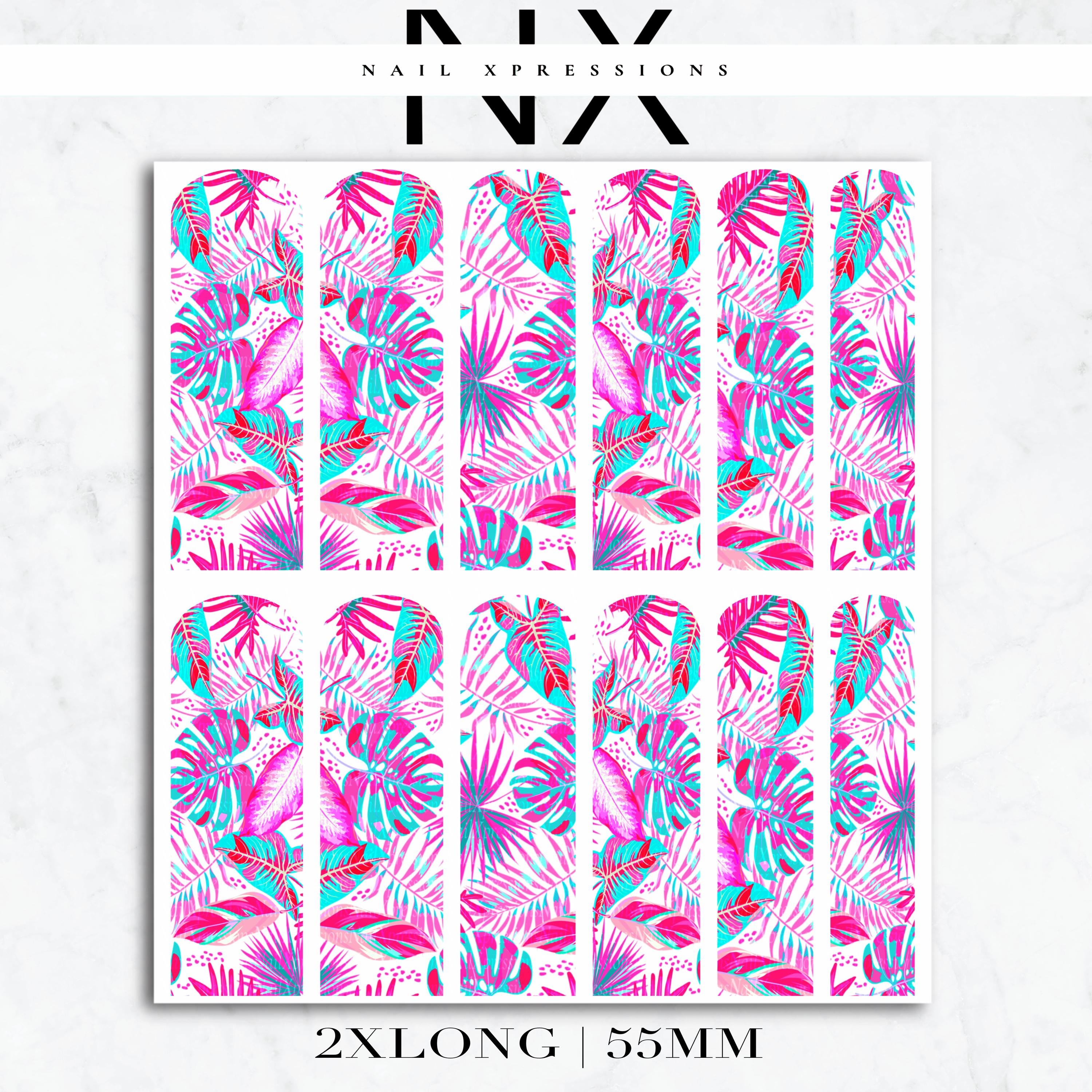 Pink Tropical Paradise Nail Decals | Nail Art Water Transfer | Nail Wraps