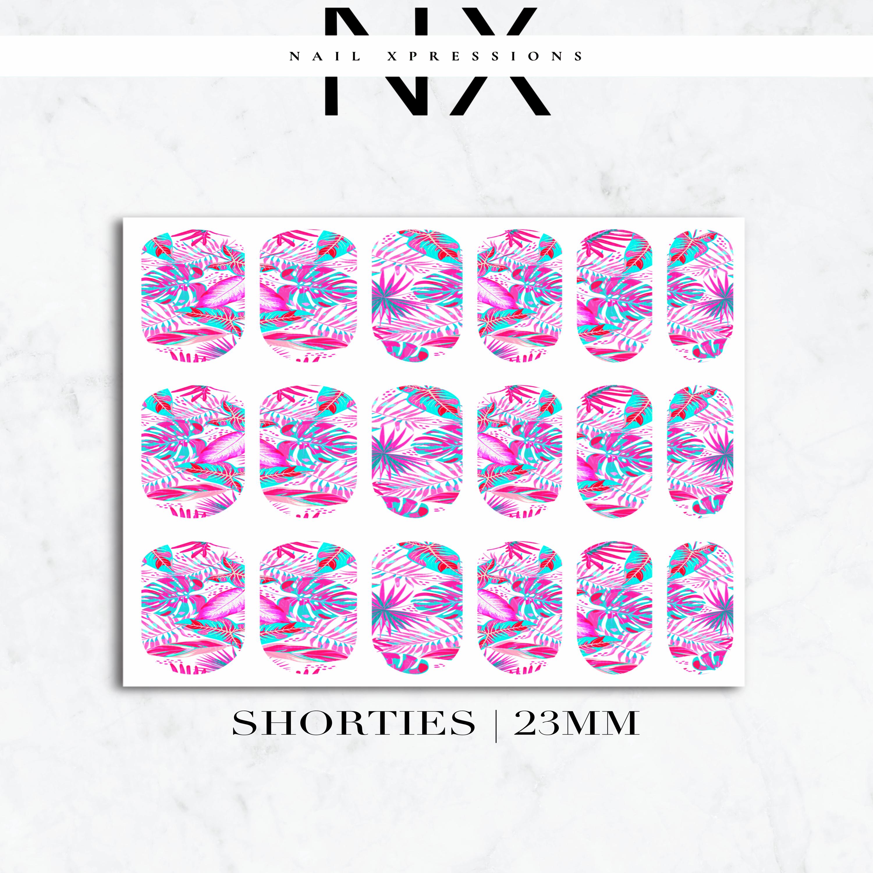 Pink Tropical Paradise Nail Decals | Nail Art Water Transfer | Nail Wraps