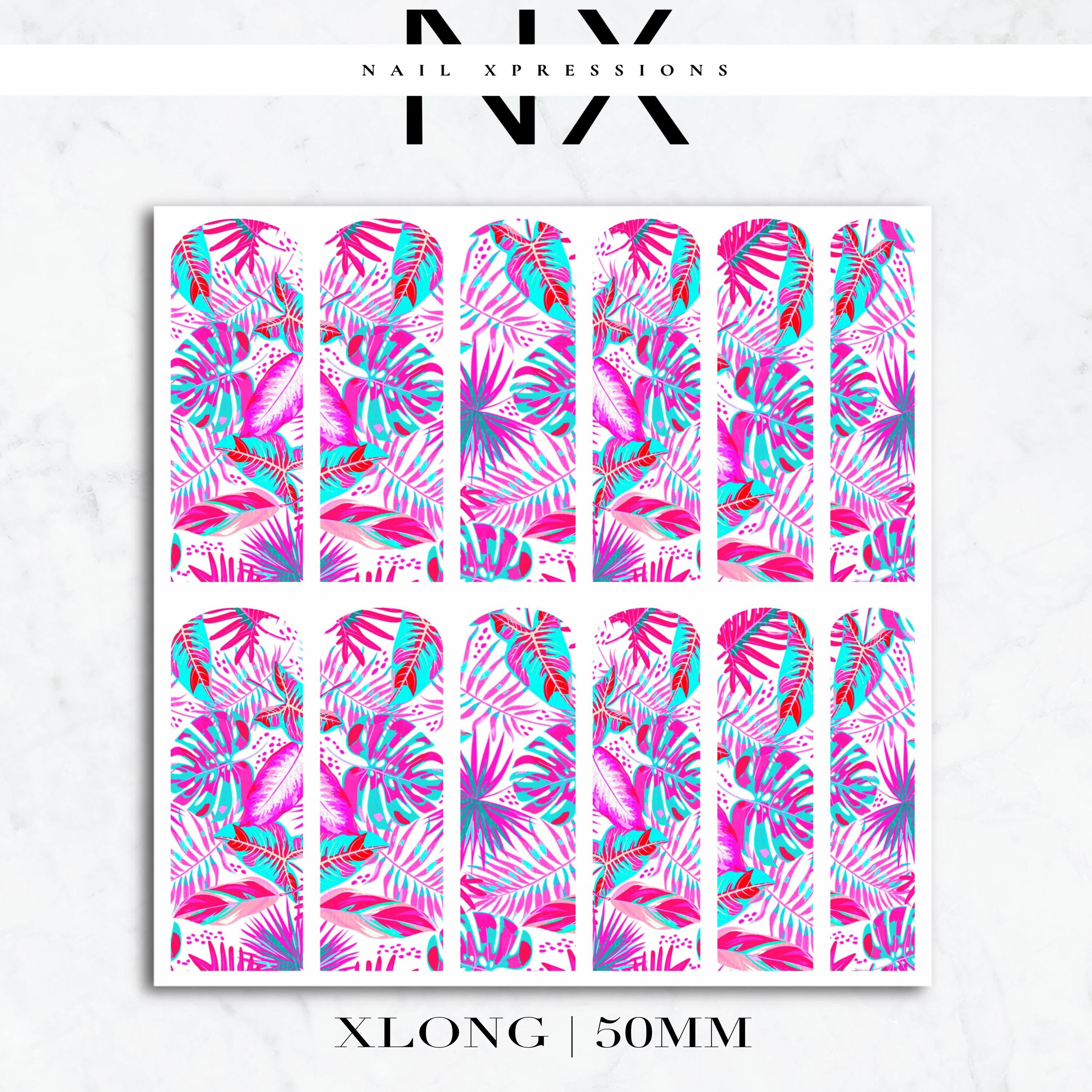 Pink Tropical Paradise Nail Decals | Nail Art Water Transfer | Nail Wraps