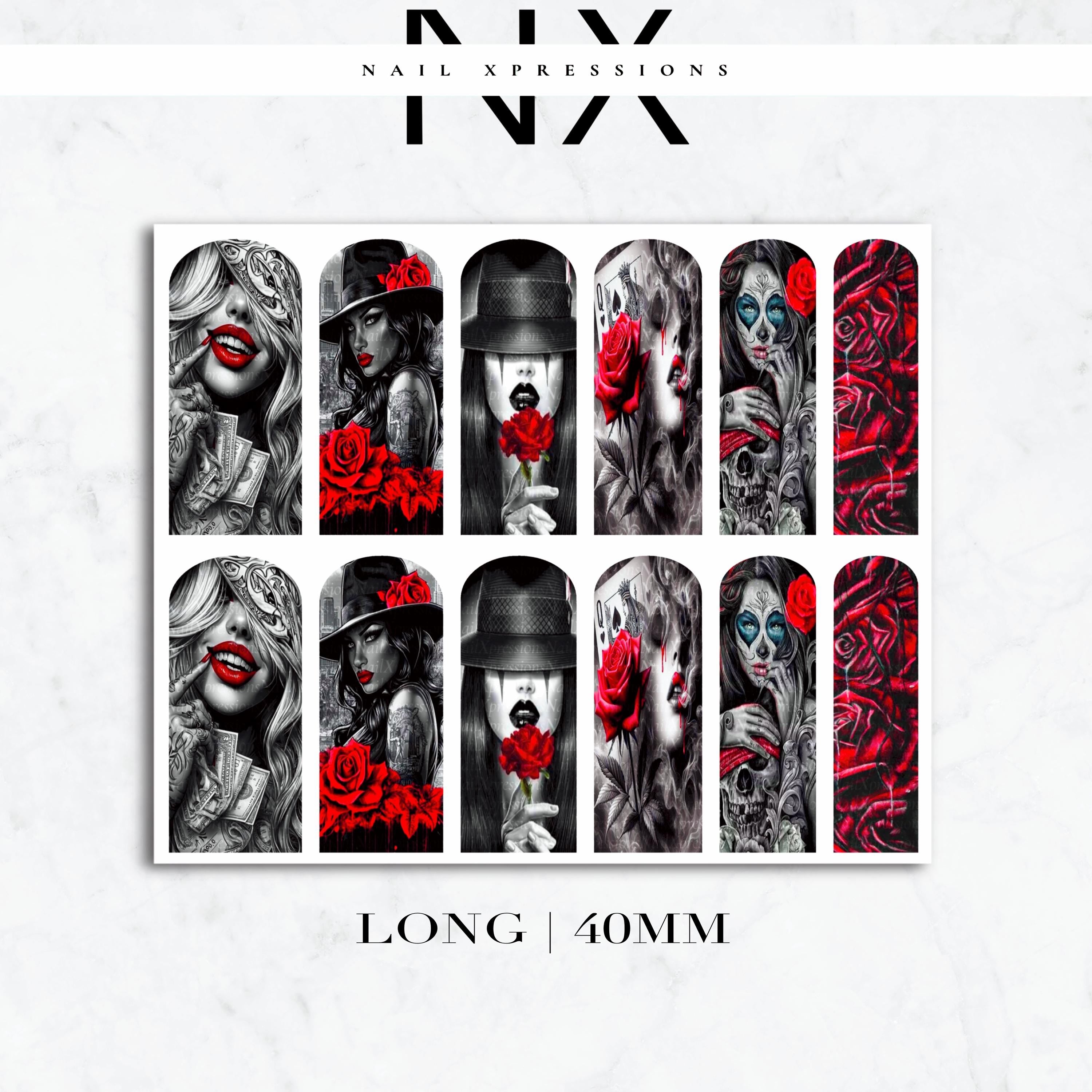 Chicana Girls Nail Decals | Nail Art Water Transfer | Nail Wraps