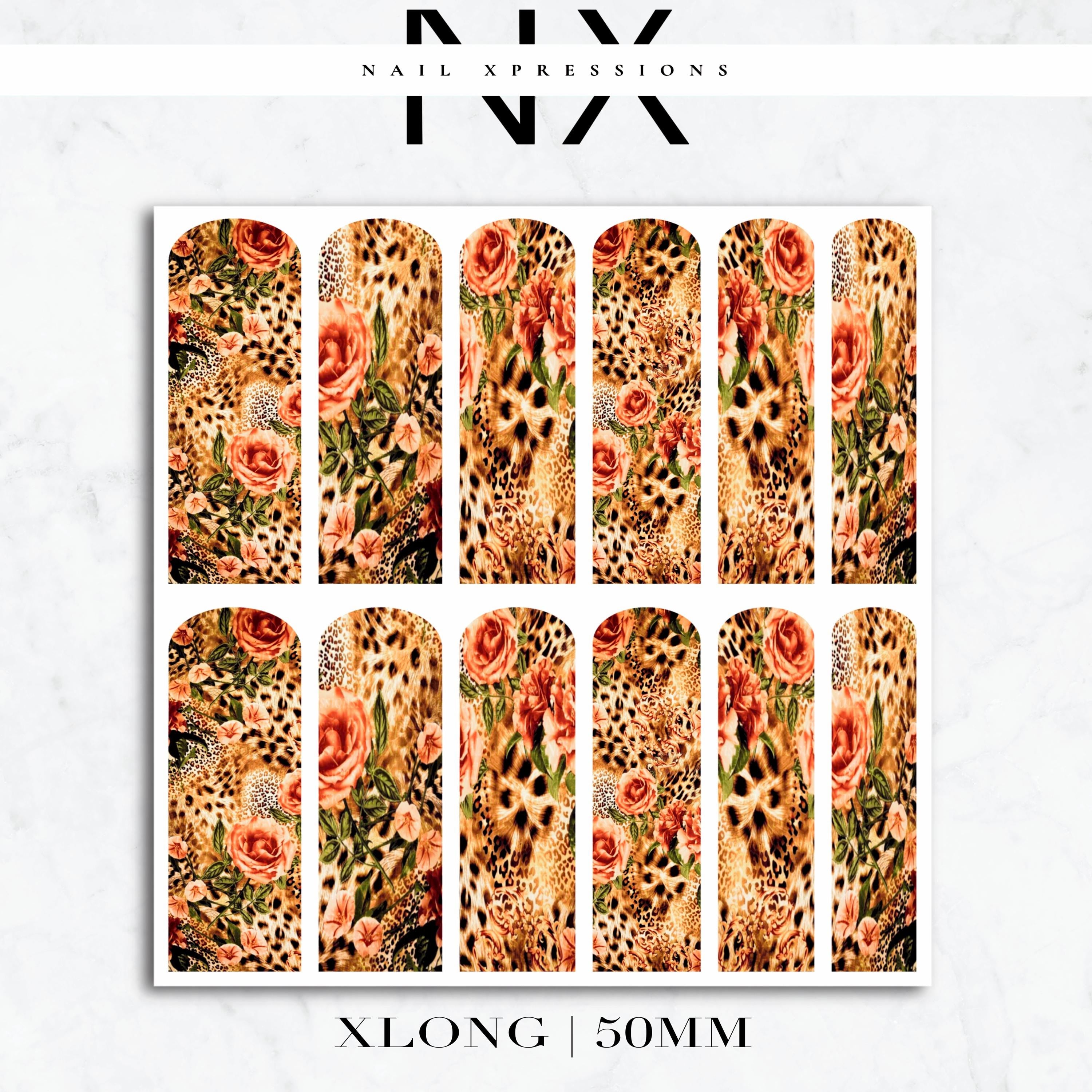 Safari Floral Print Nail Decals | Nail Art Water Transfer | Nail Wraps