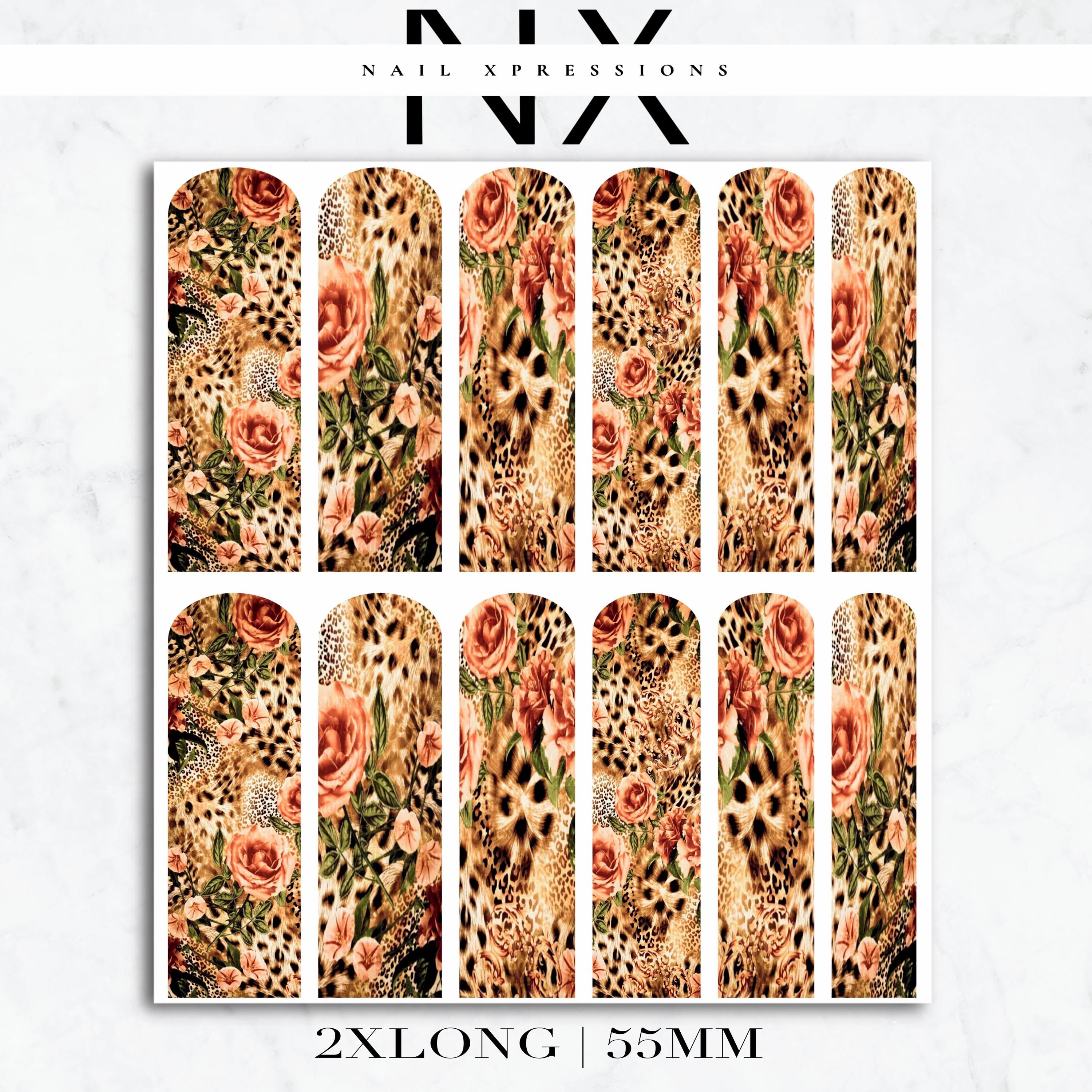 Safari Floral Print Nail Decals | Nail Art Water Transfer | Nail Wraps