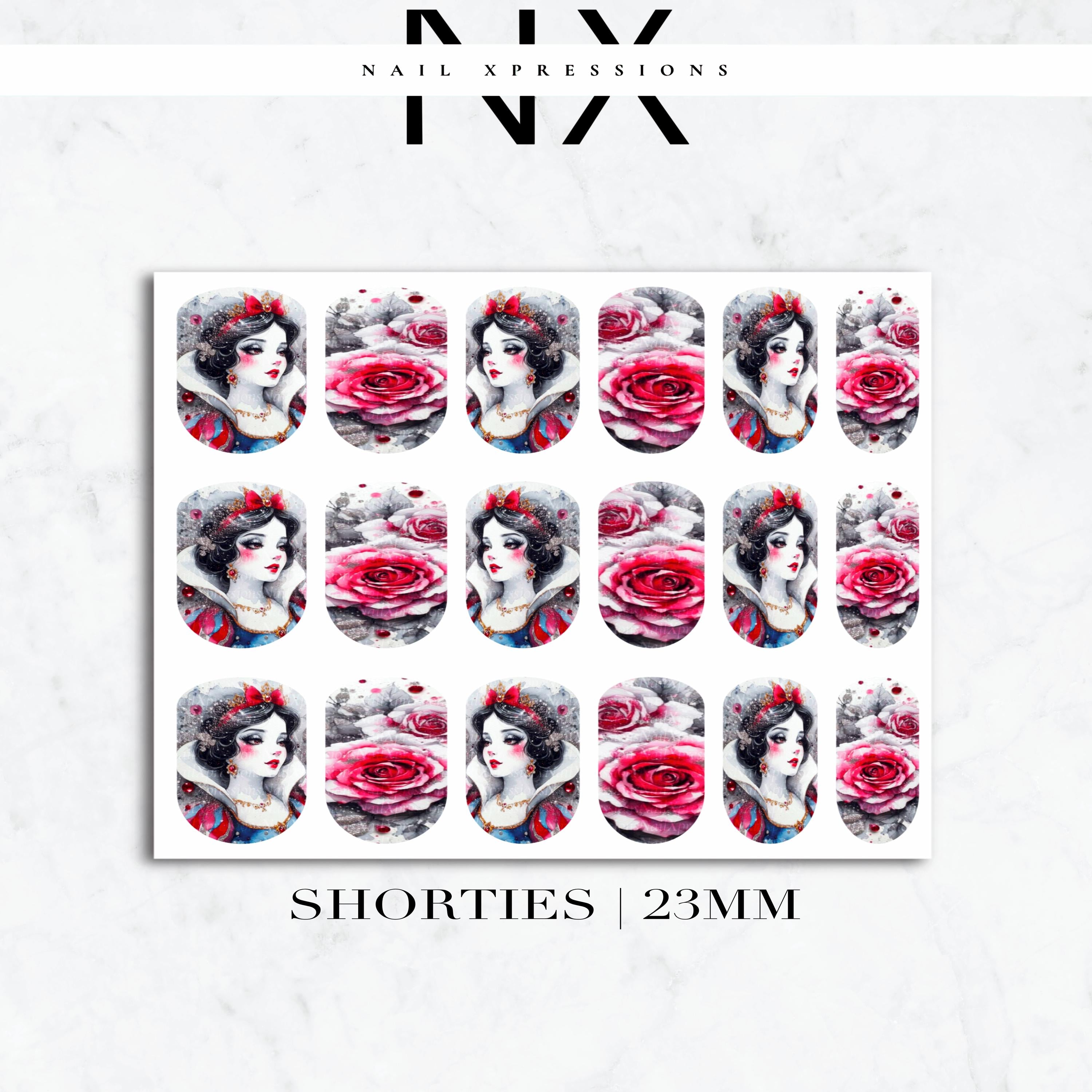 Snow Princess Nail Decals | Nail Art Water Transfer | Nail Wraps