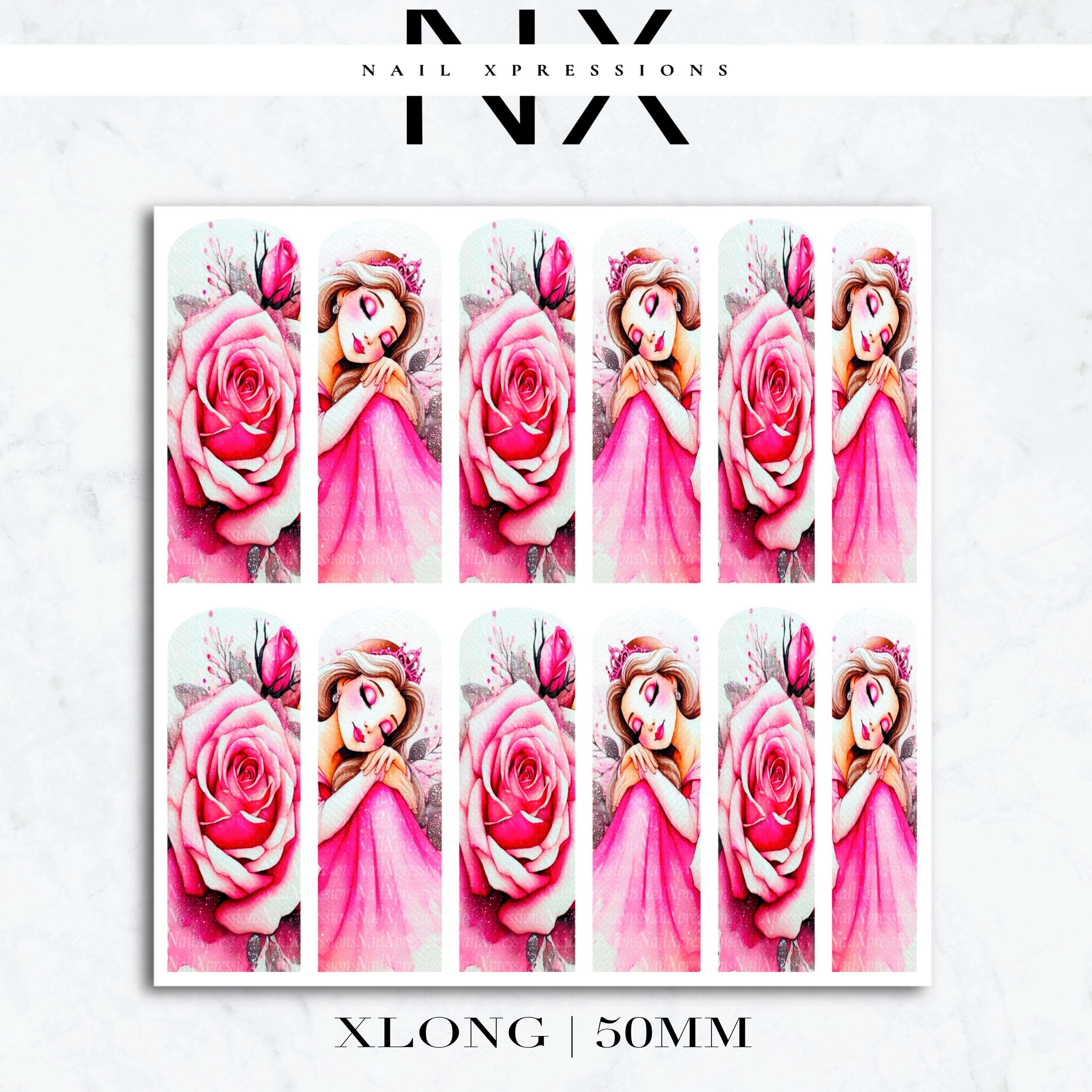 Pink Princess Nail Decals | Nail Art Water Transfer | Nail Wraps