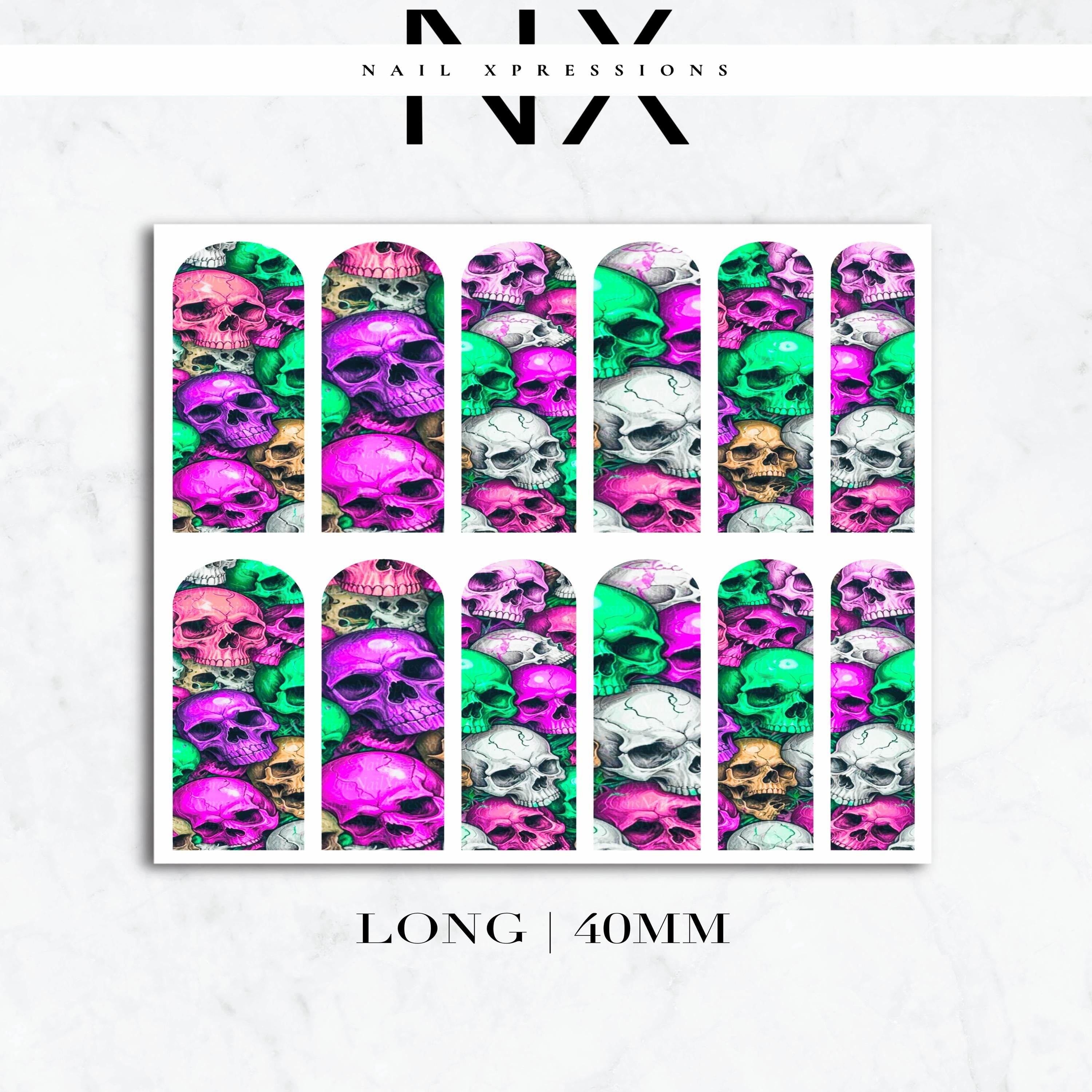 Skeleton Nail Decals | Nail Art Water Transfer | Nail Wraps