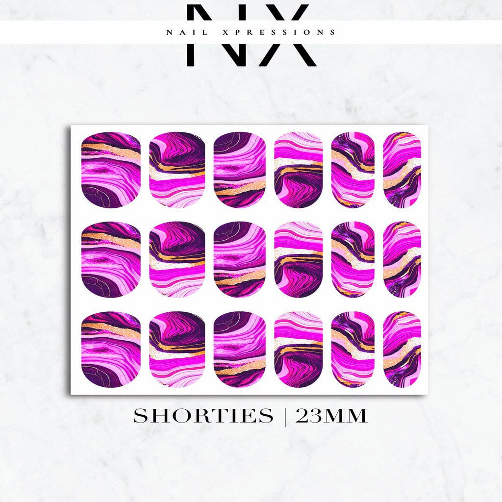 Pink Geode Crystals Nail Decals | Nail Art Water Transfer | Nail Wraps