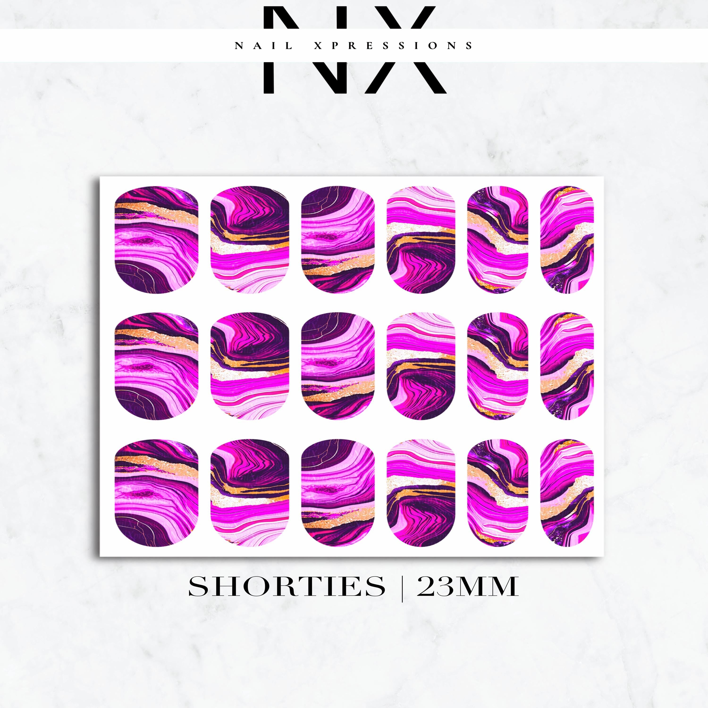 Pink Geode Crystals Nail Decals | Nail Art Water Transfer | Nail Wraps