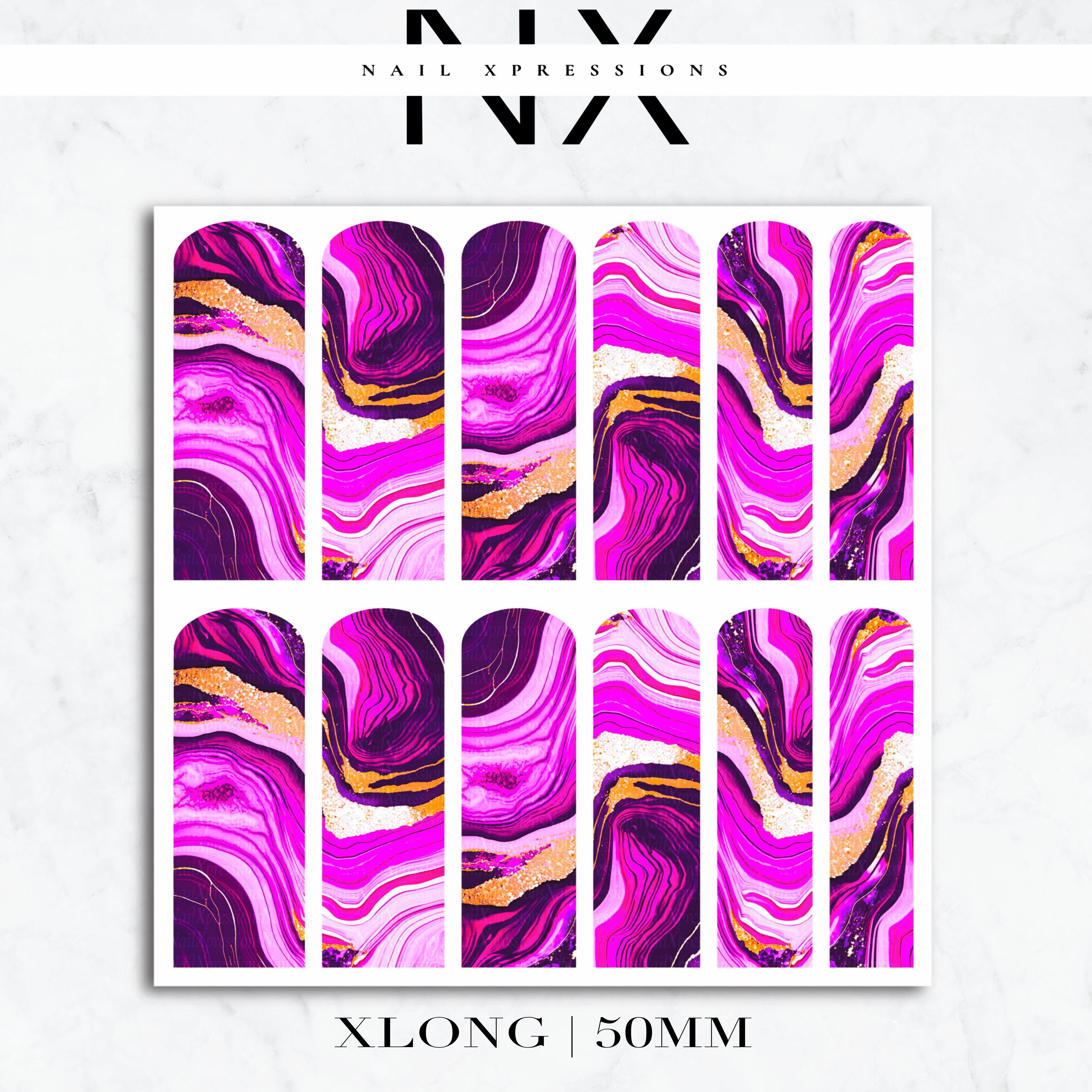 Pink Geode Crystals Nail Decals | Nail Art Water Transfer | Nail Wraps