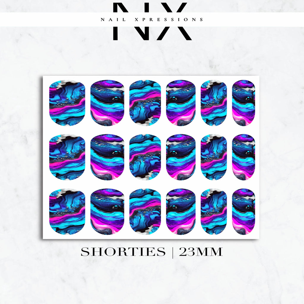 Pink and Blue Geode Crystal Nail Decals | Nail Art Water Transfer | Nail Wraps