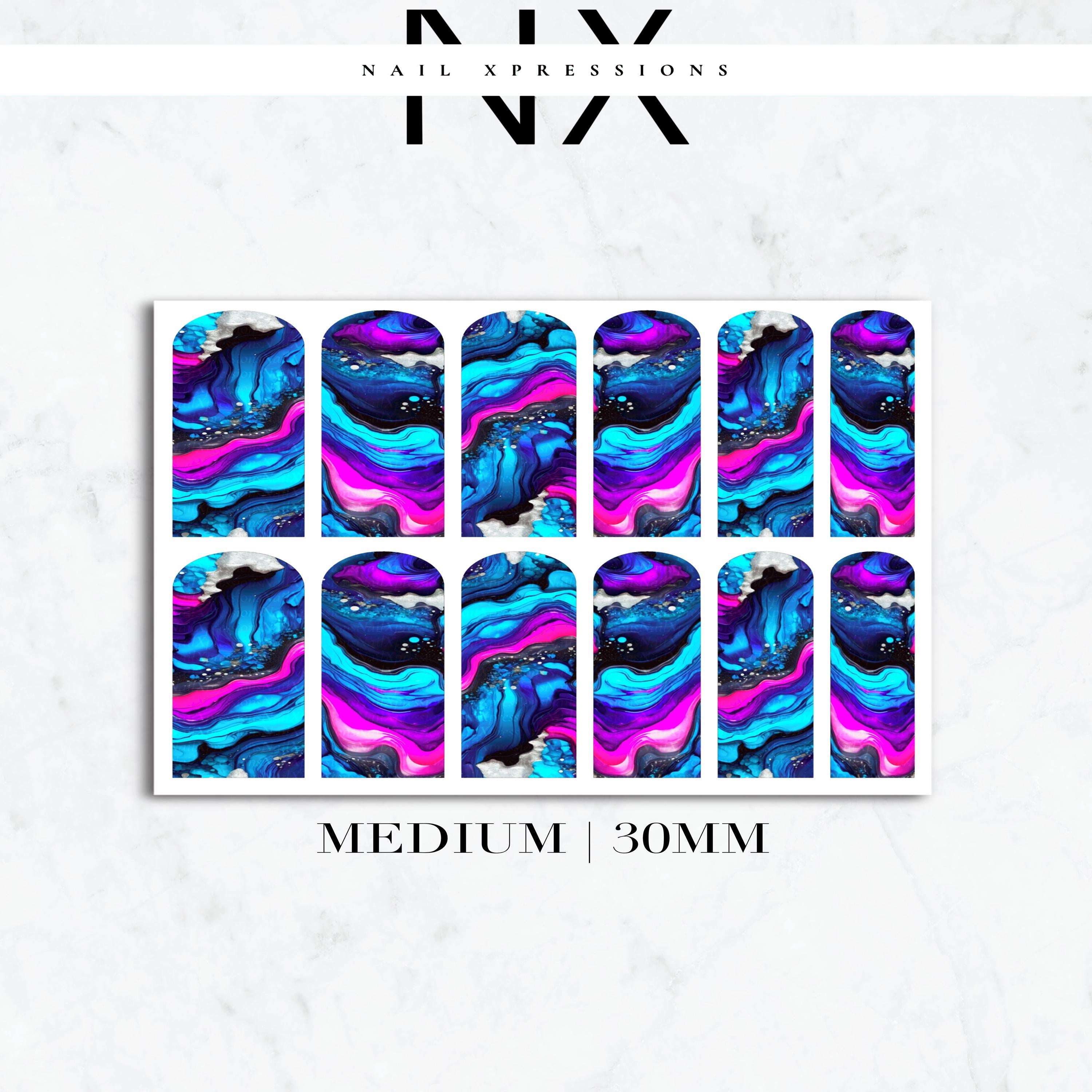 Pink and Blue Geode Crystal Nail Decals | Nail Art Water Transfer | Nail Wraps