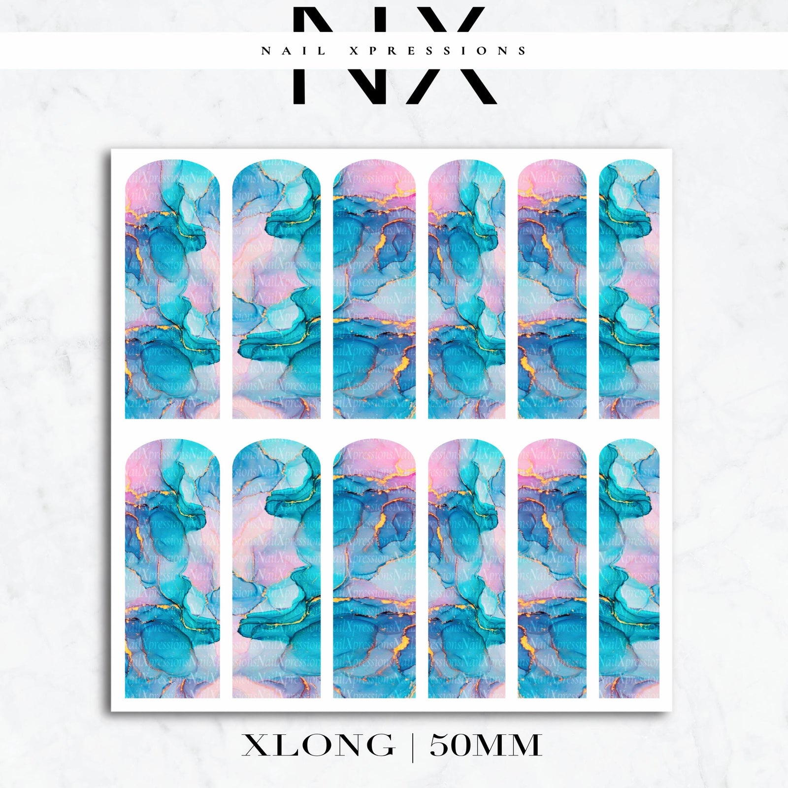 Pastel Geode Crystal Nail Decals | Nail Art Water Transfer | Nail Wraps