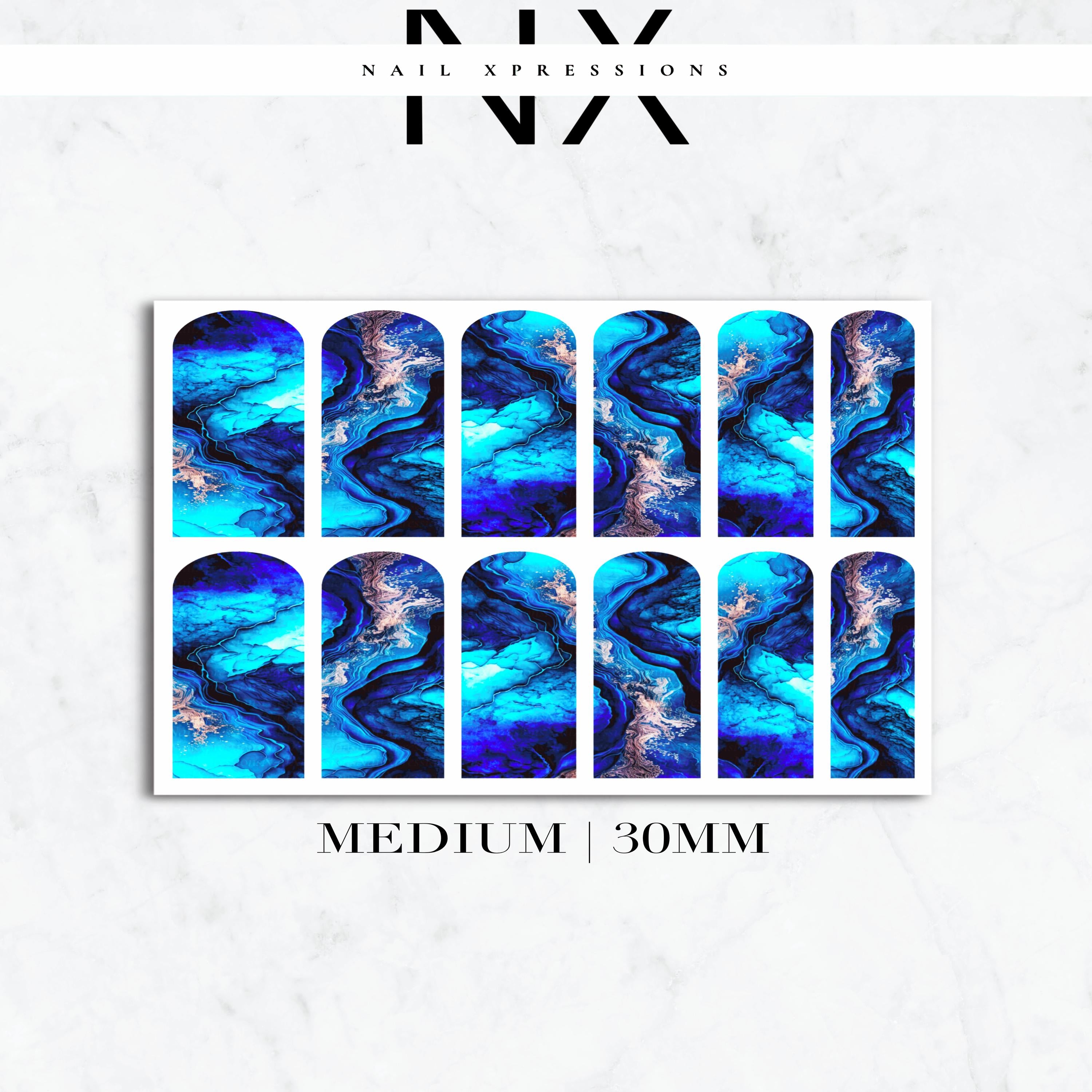 Blue Geode Crystals Nail Decals | Nail Art Water Transfer | Nail Wraps