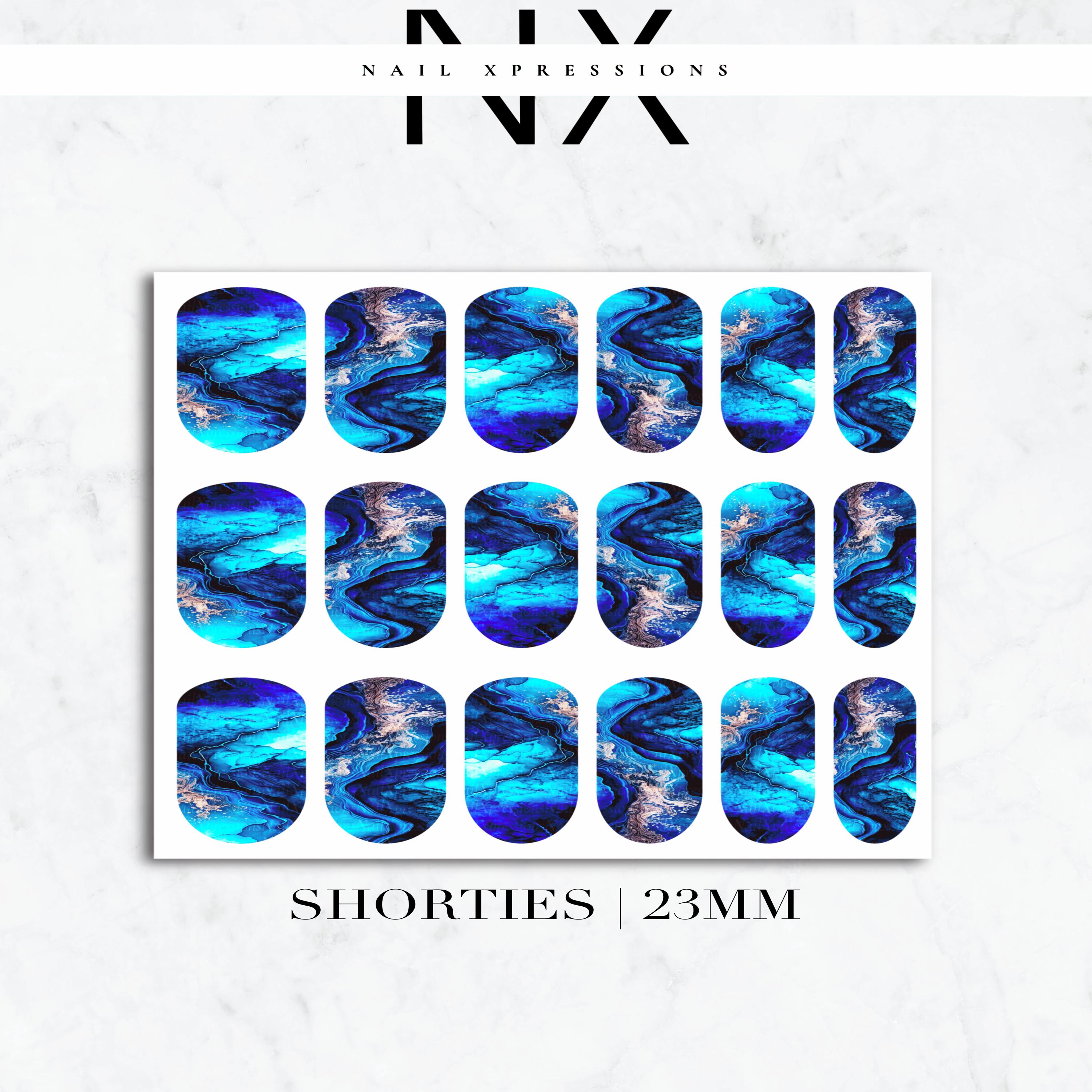 Blue Geode Crystals Nail Decals | Nail Art Water Transfer | Nail Wraps