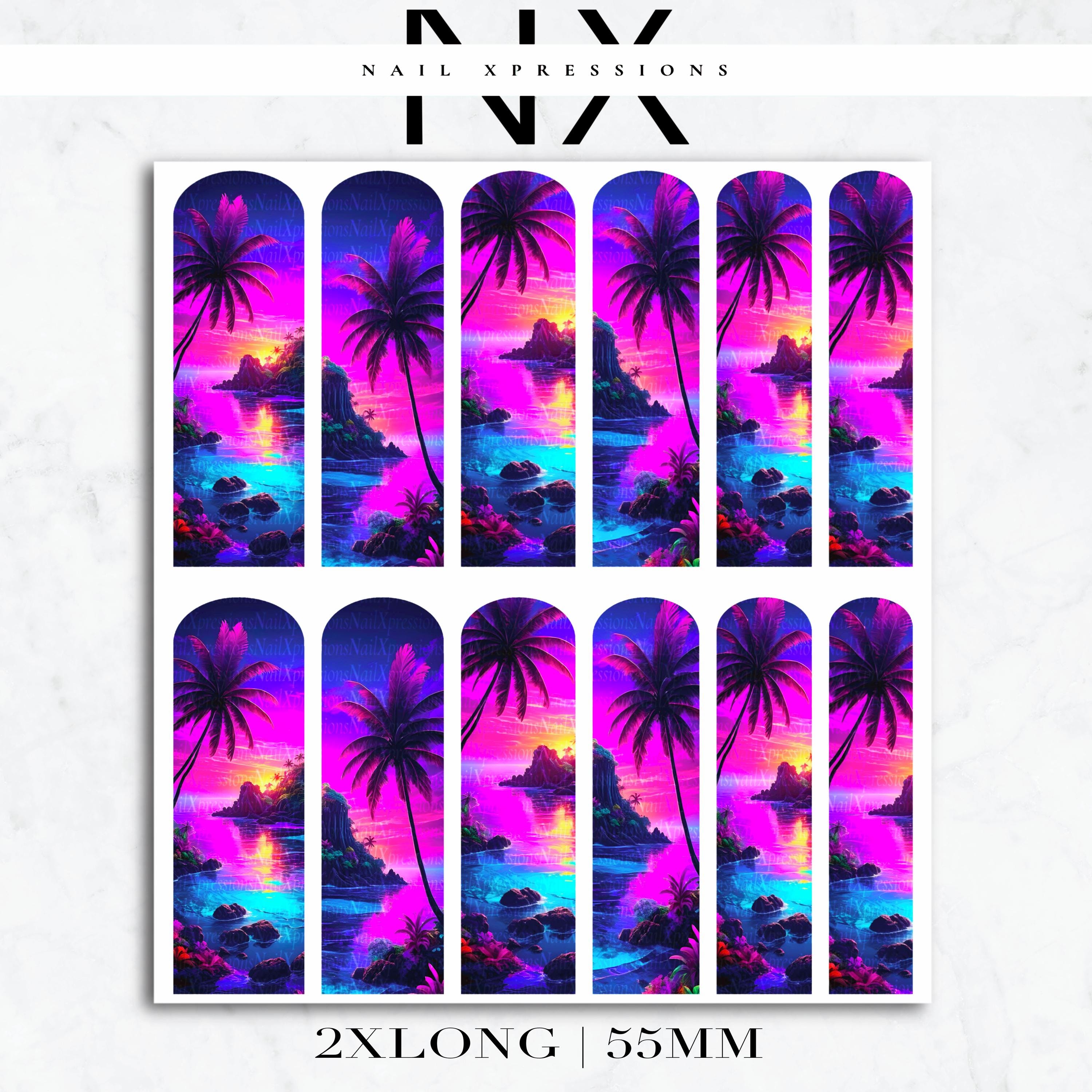 Tropical Paradise Nail Decals | Nail Art Water Transfer | Nail Wraps