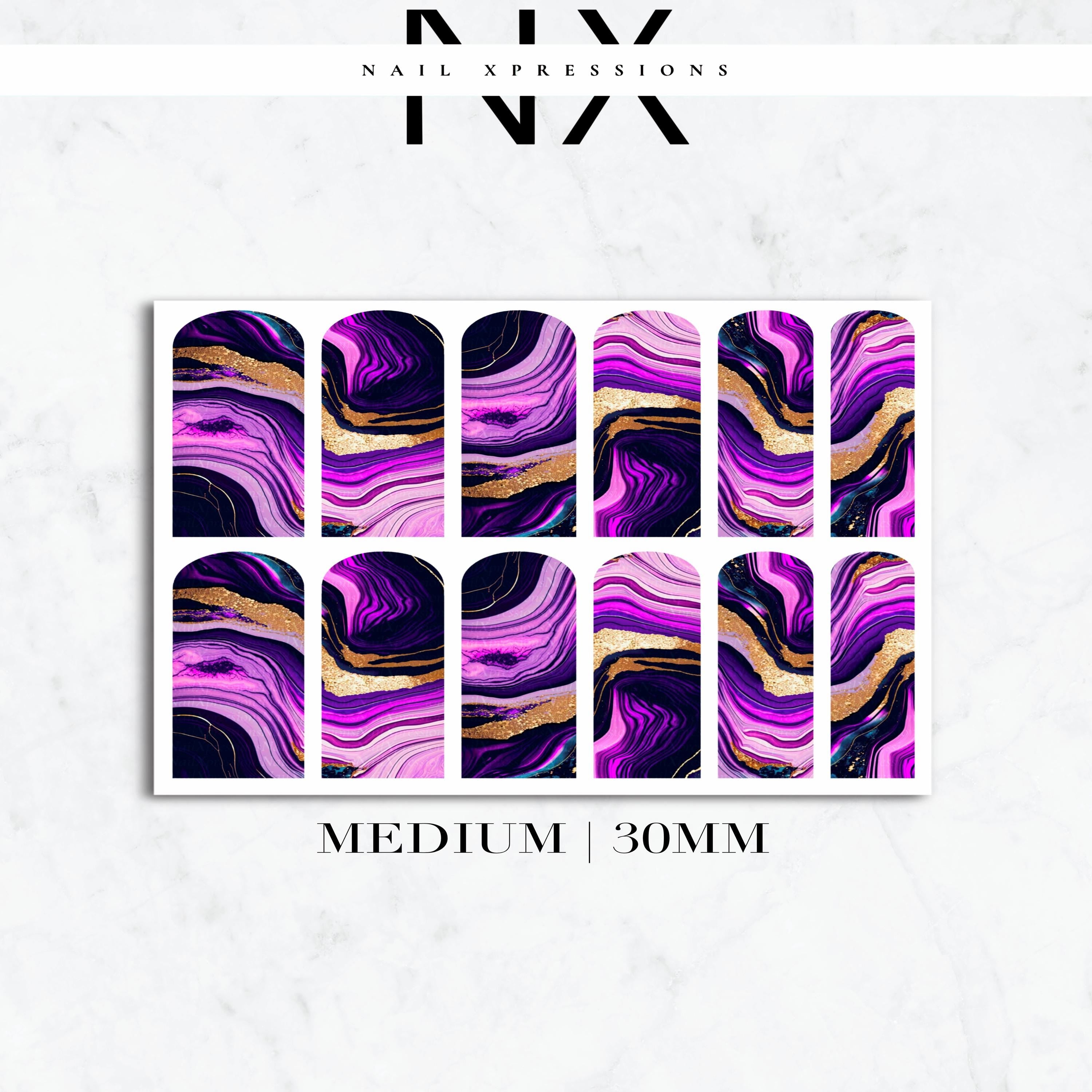 Purple Geode Crystals Nail Decals | Nail Art Water Transfer | Nail Wraps