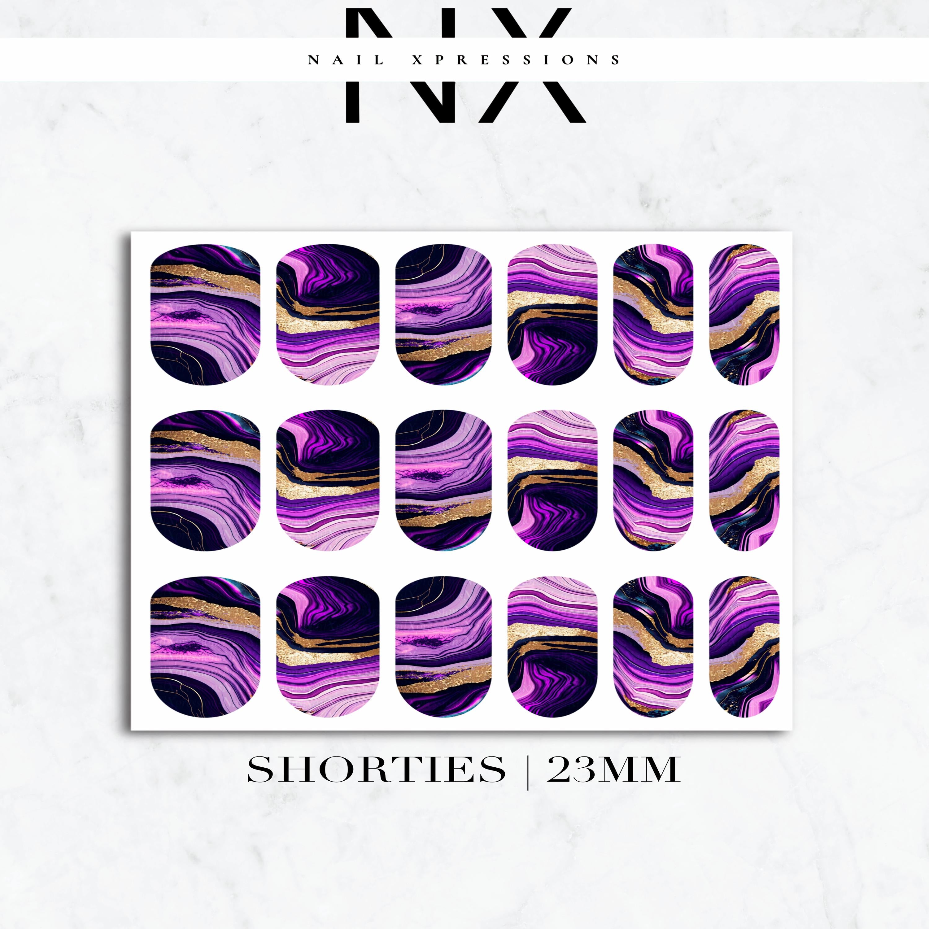 Purple Geode Crystals Nail Decals | Nail Art Water Transfer | Nail Wraps
