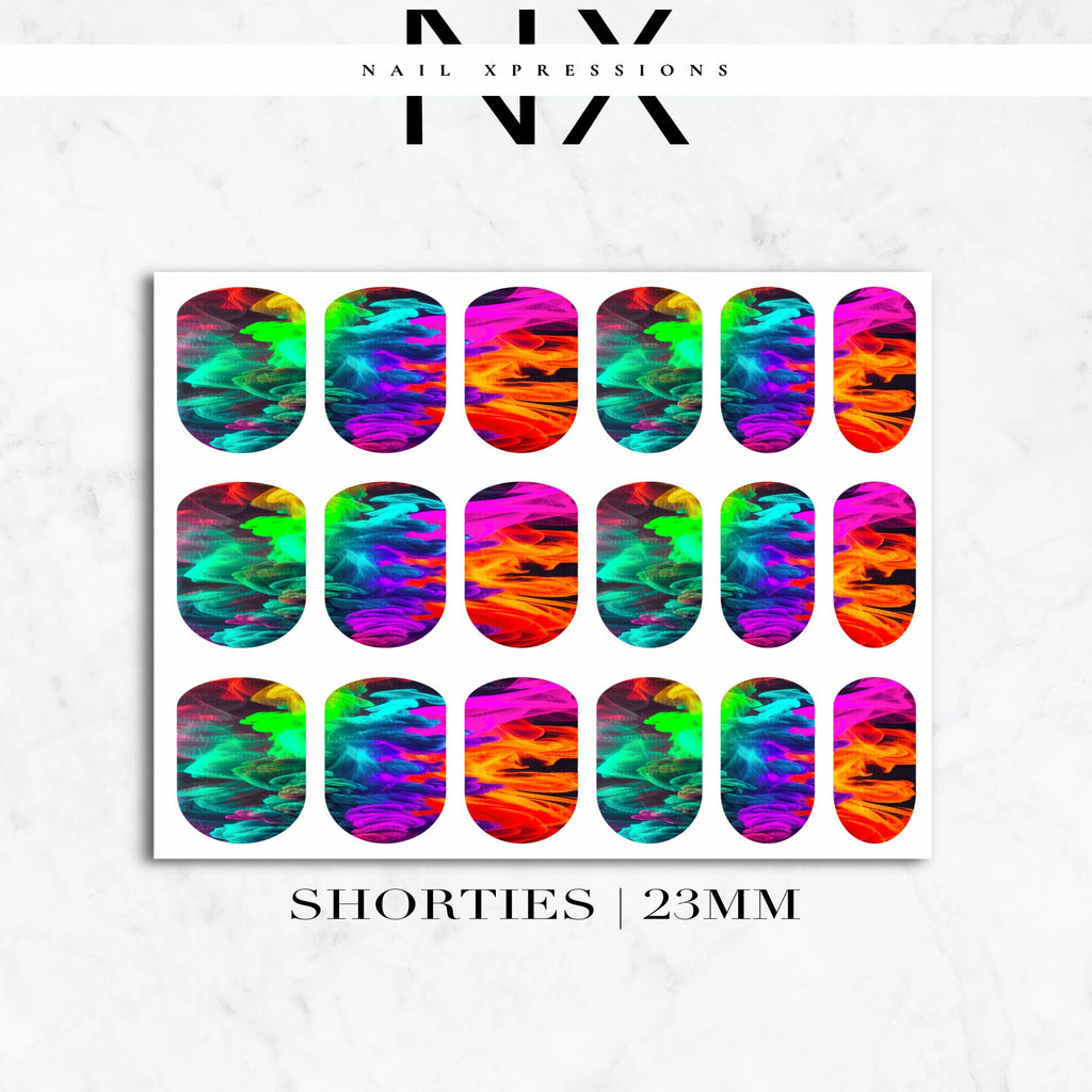 Neon Smoke Nail Decals | Nail Art Water Transfer | Nail Wraps