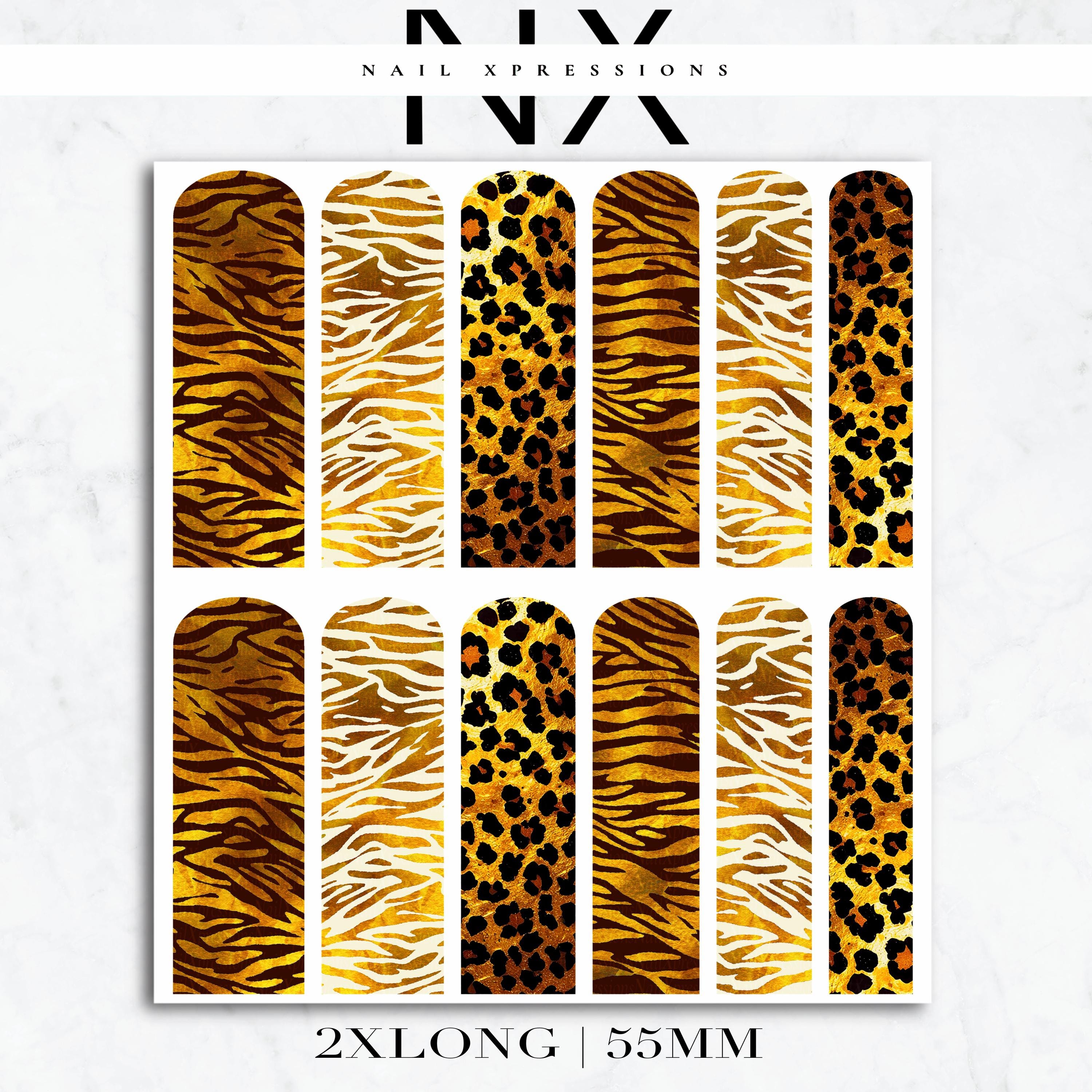 Animal Print Zebra, Cheetah Nail Water Decals | Nail Art Water Transfer | Nail Wraps