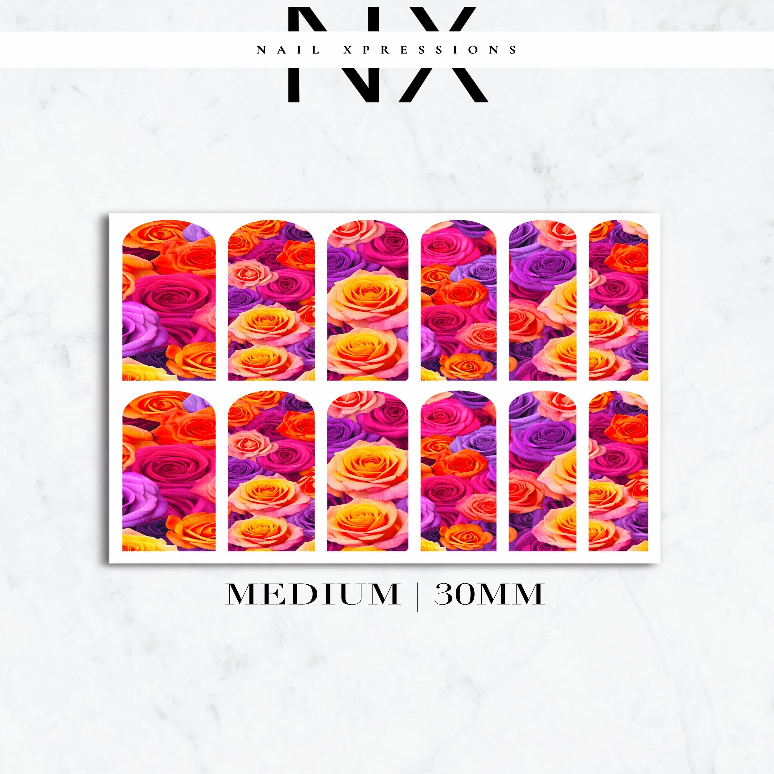 Vibrant Roses Nail Water Decals | Nail Art Water Transfer | Nail Wraps