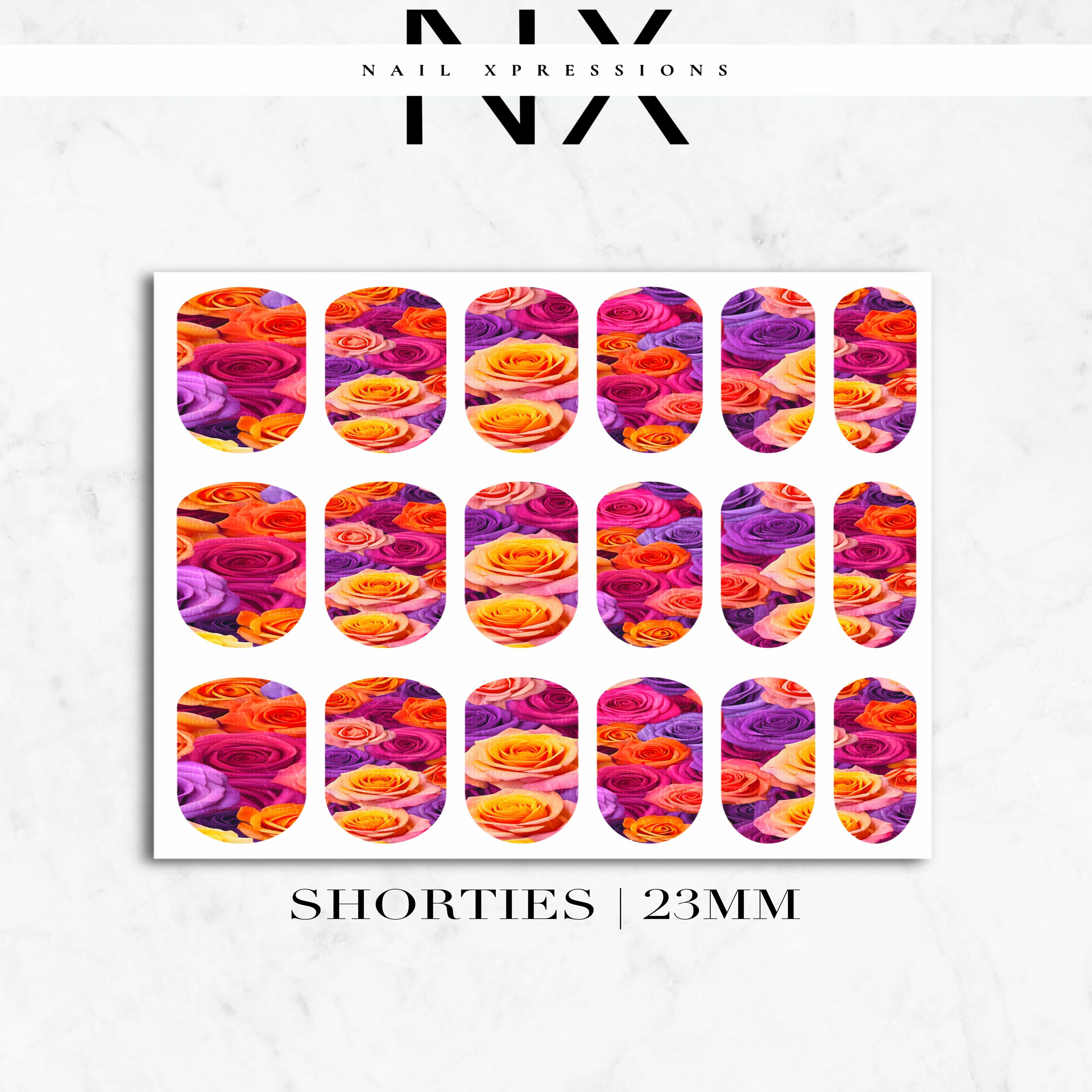 Vibrant Roses Nail Water Decals | Nail Art Water Transfer | Nail Wraps