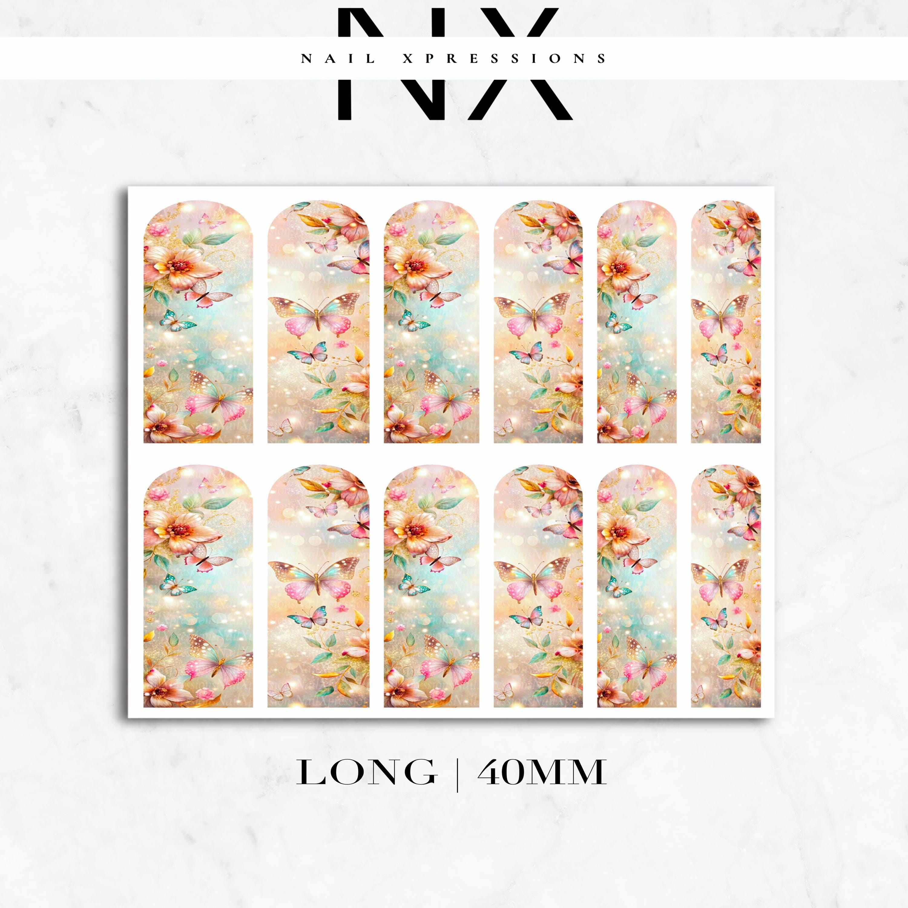 Butterflies and Flower Nail Decals | Nail Art Water Transfer | Nail Wraps