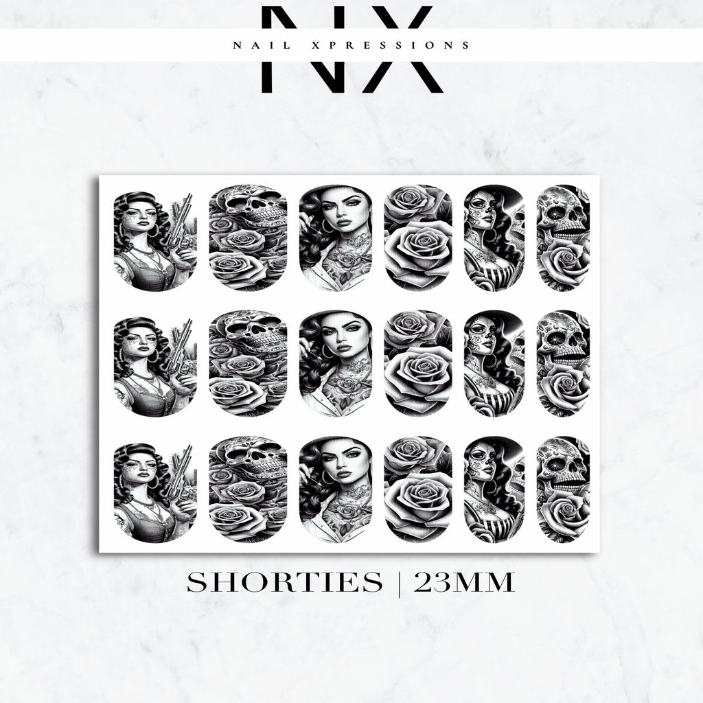 Chola Chicana Nail Decals | Nail Art Water Transfer | Nail Wraps