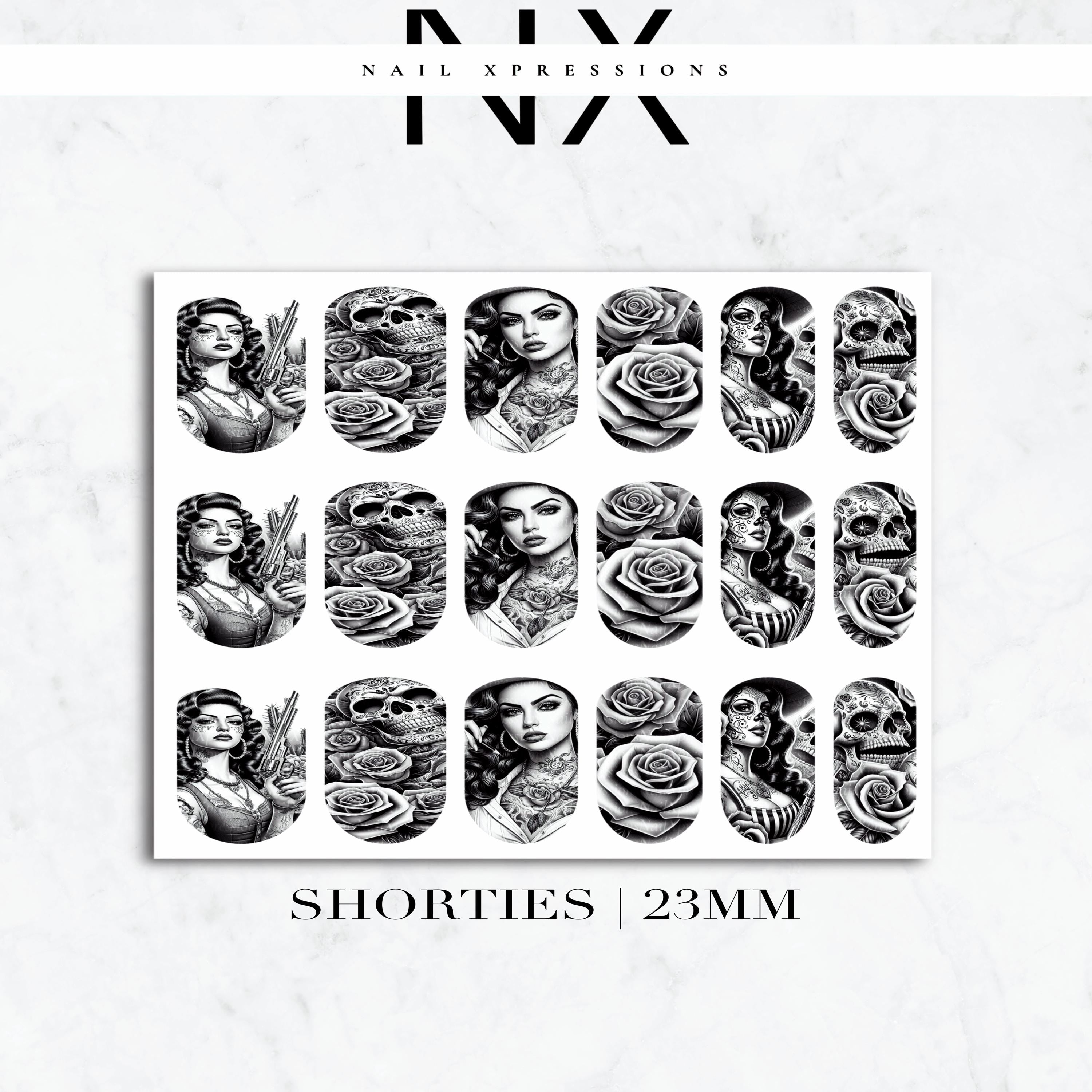 Chola Chicana Nail Decals | Nail Art Water Transfer | Nail Wraps