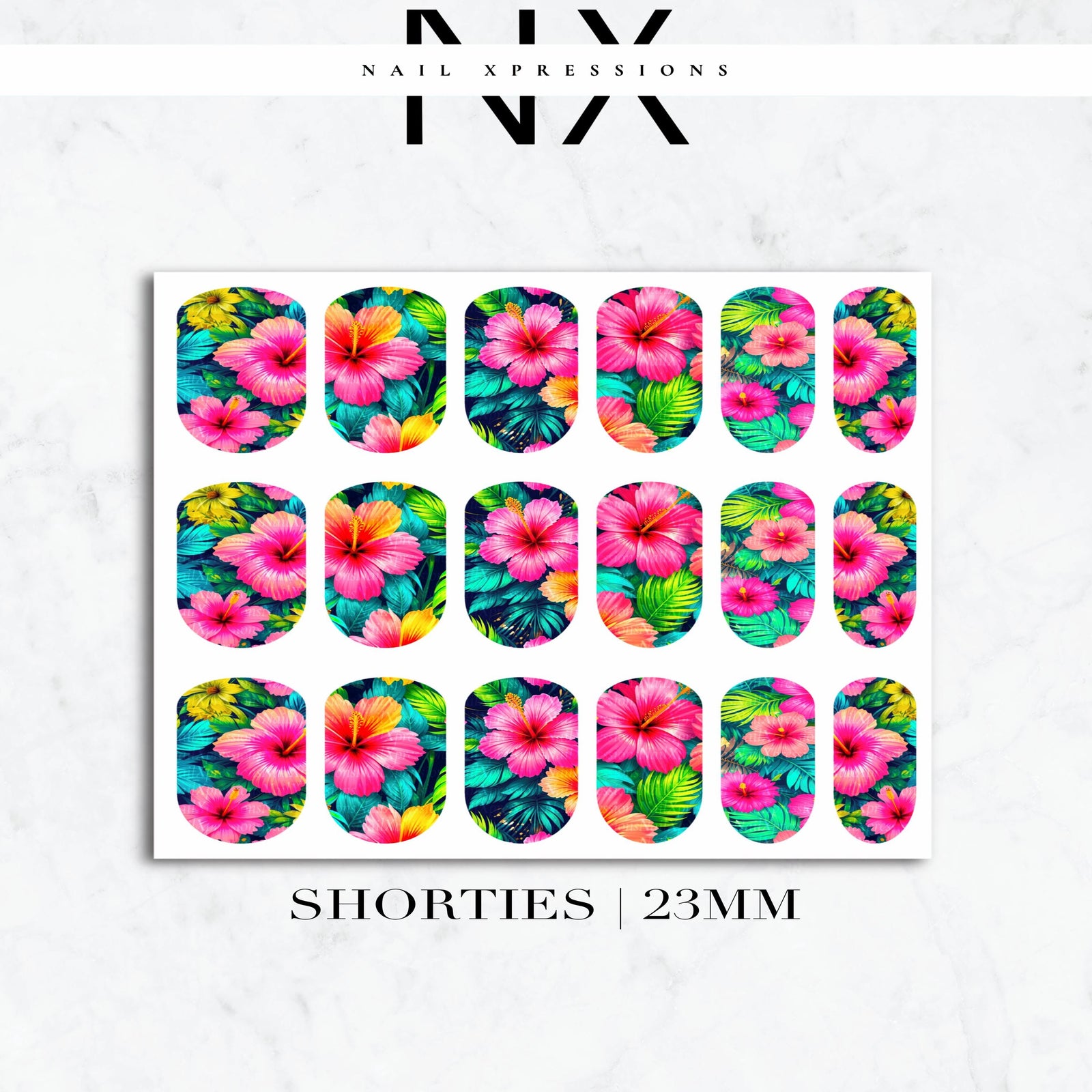 Tropical Flower Nail Decals | Nail Art Water Transfer | Nail Wraps
