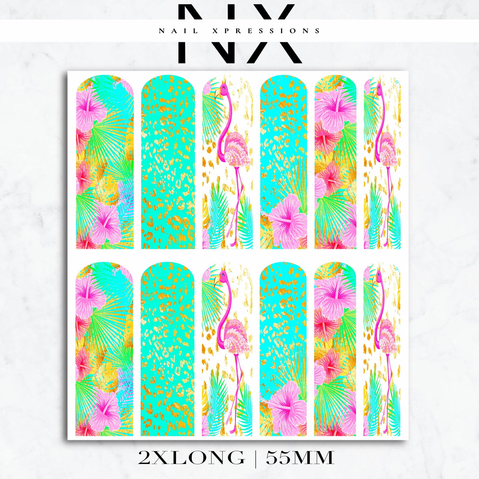 Tropical Flamingo Nail Decals | Nail Art Water Transfer | Nail Wraps