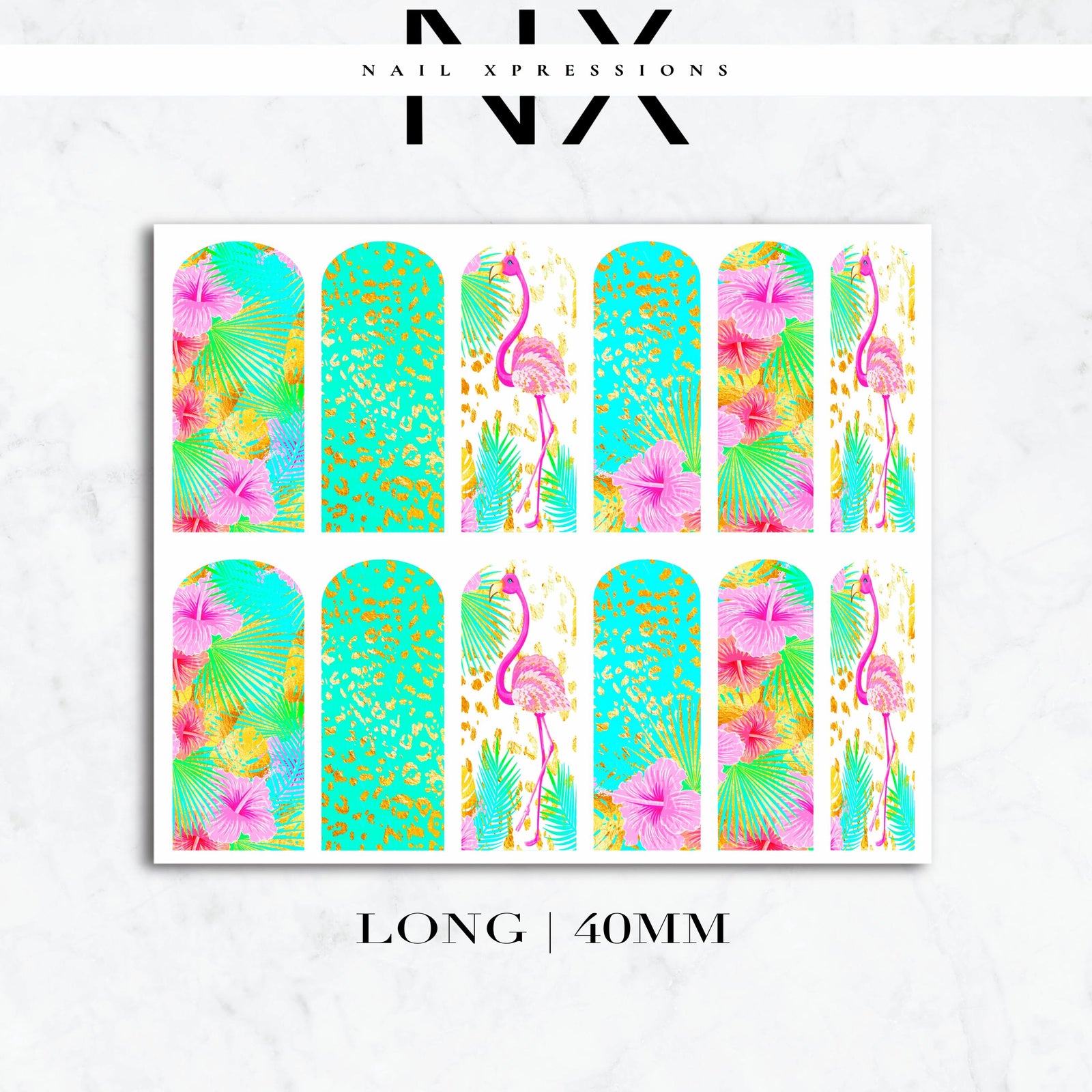 Tropical Flamingo Nail Decals | Nail Art Water Transfer | Nail Wraps